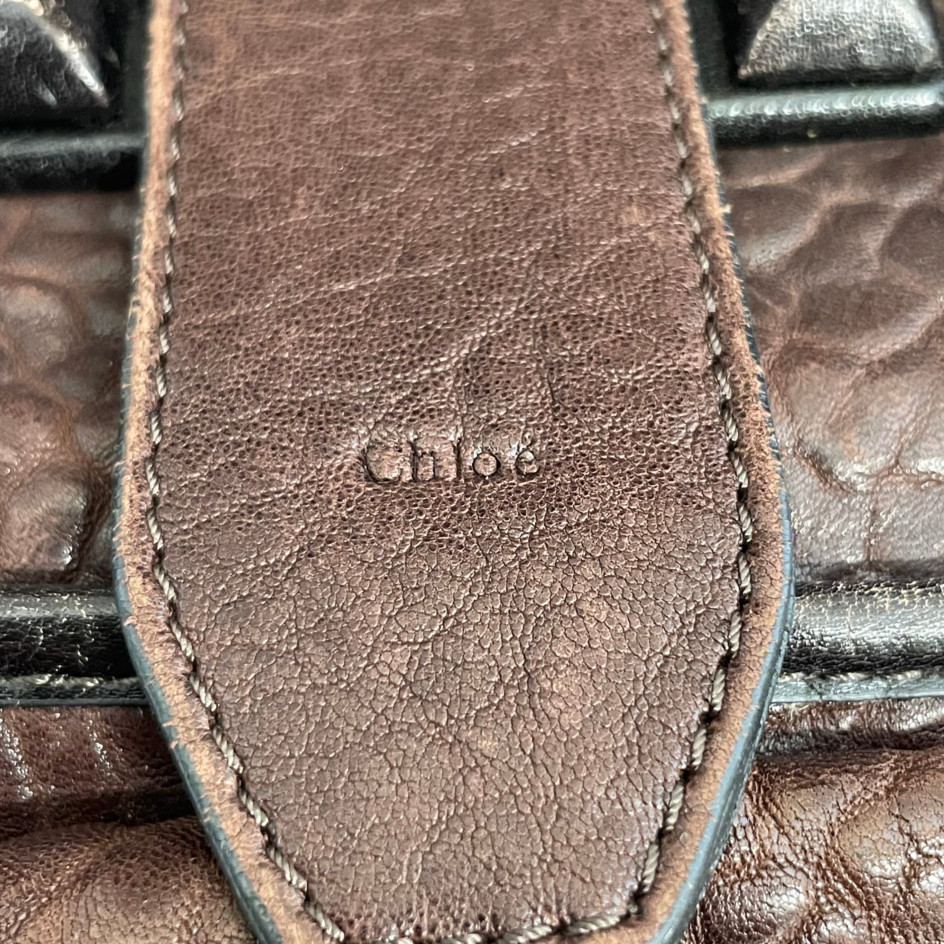 Chloe/Luggage/Leather/BRW/Elvire brown/studded leather/ view 3