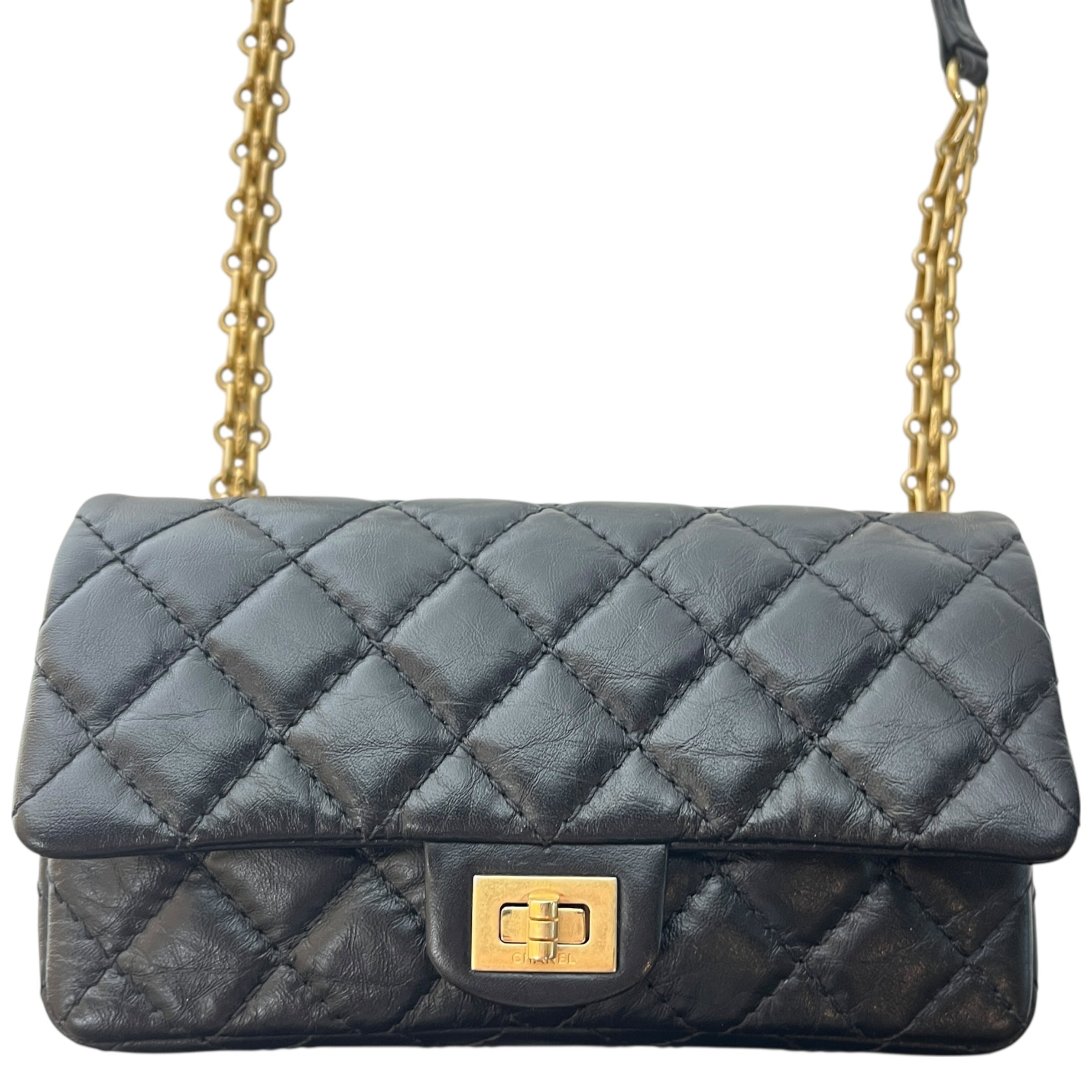 CHANEL/Cross Body Bag/Leather/BLK/QUILTED 255 REISSUE view 2