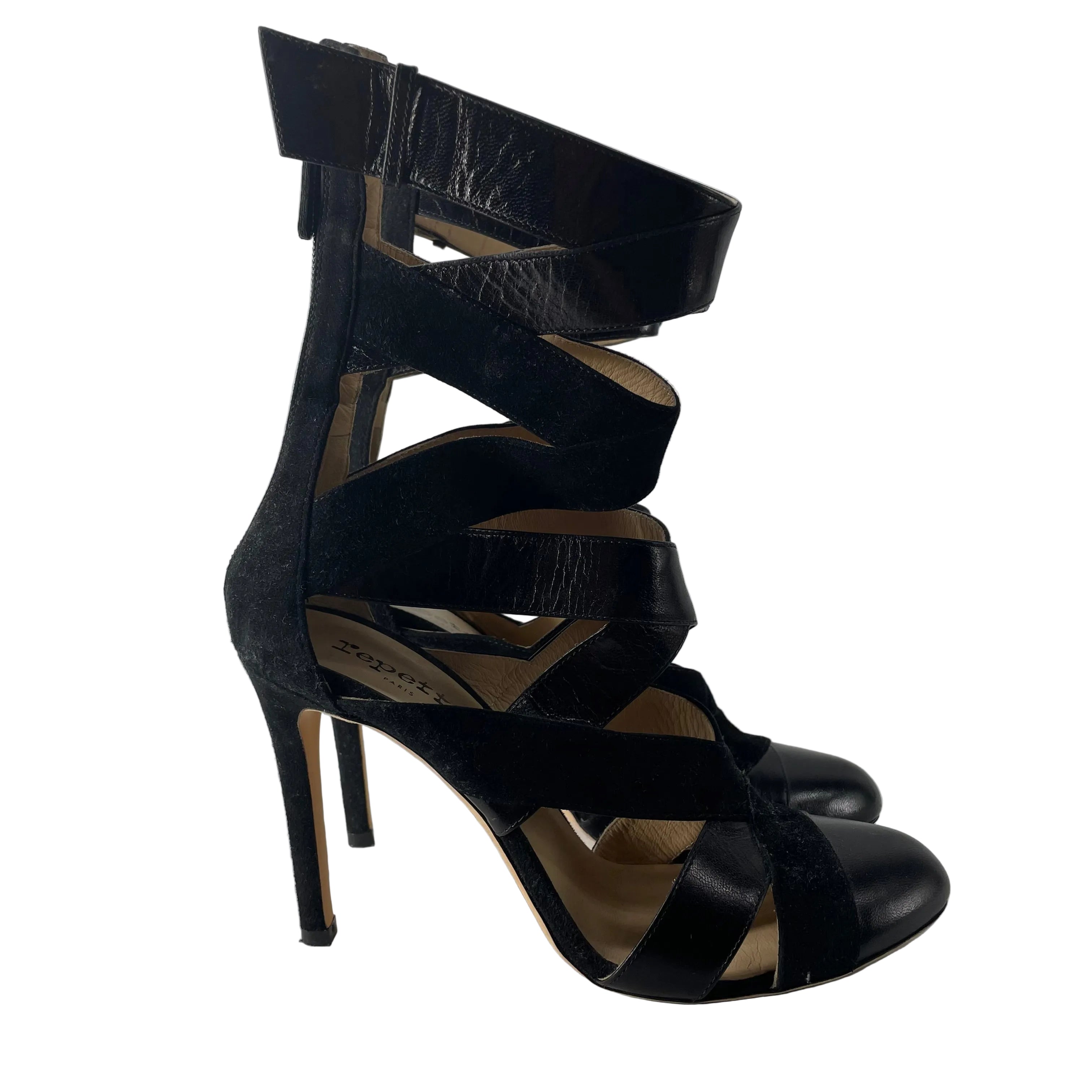 repetto/Heels/EU 38/Leather/BLK/Ankle Strap/STRAPS UP THE ANKLE view 2