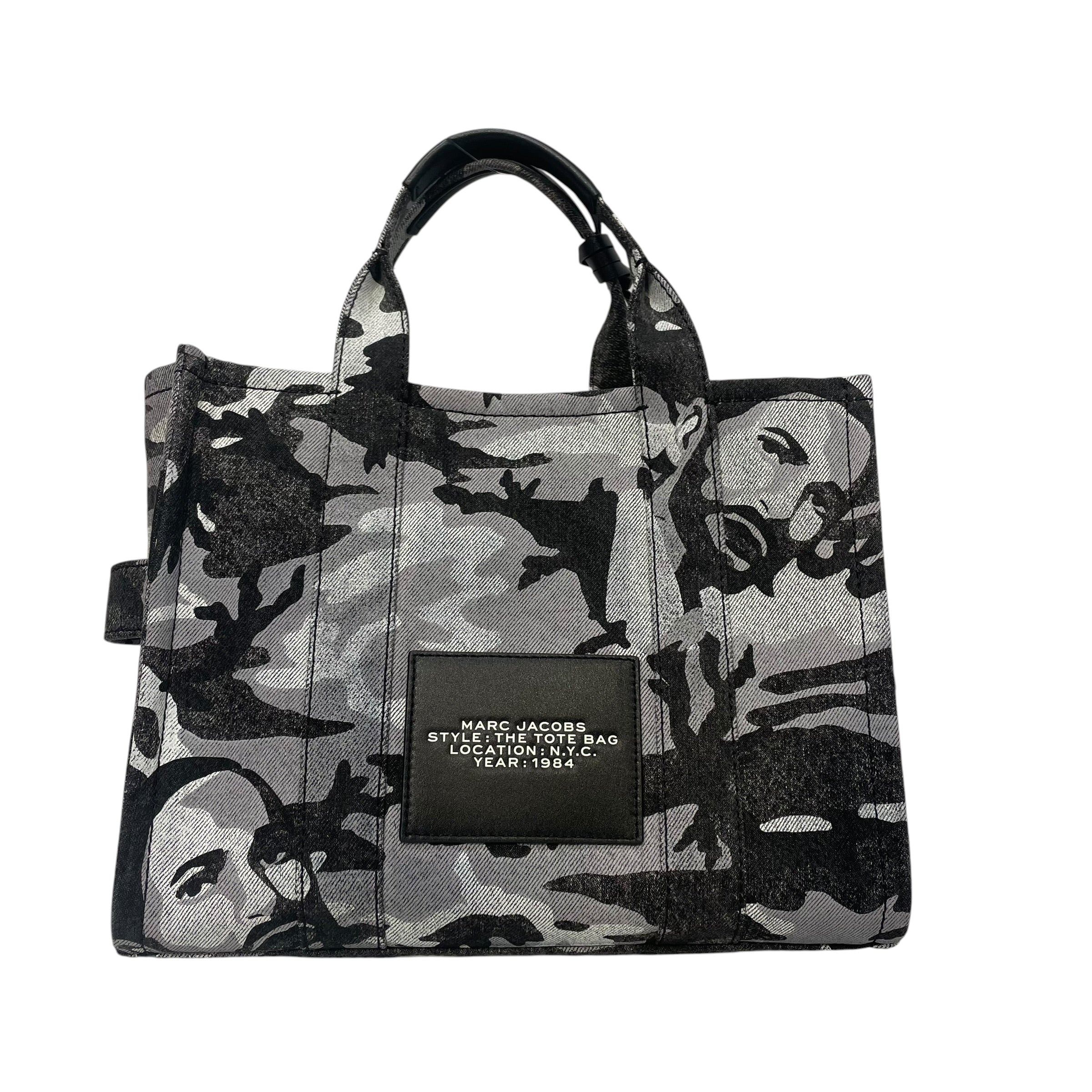 MARC JACOBS/Tote Bag/Camouflage/Cotton/GRY/dark camo chain view 2