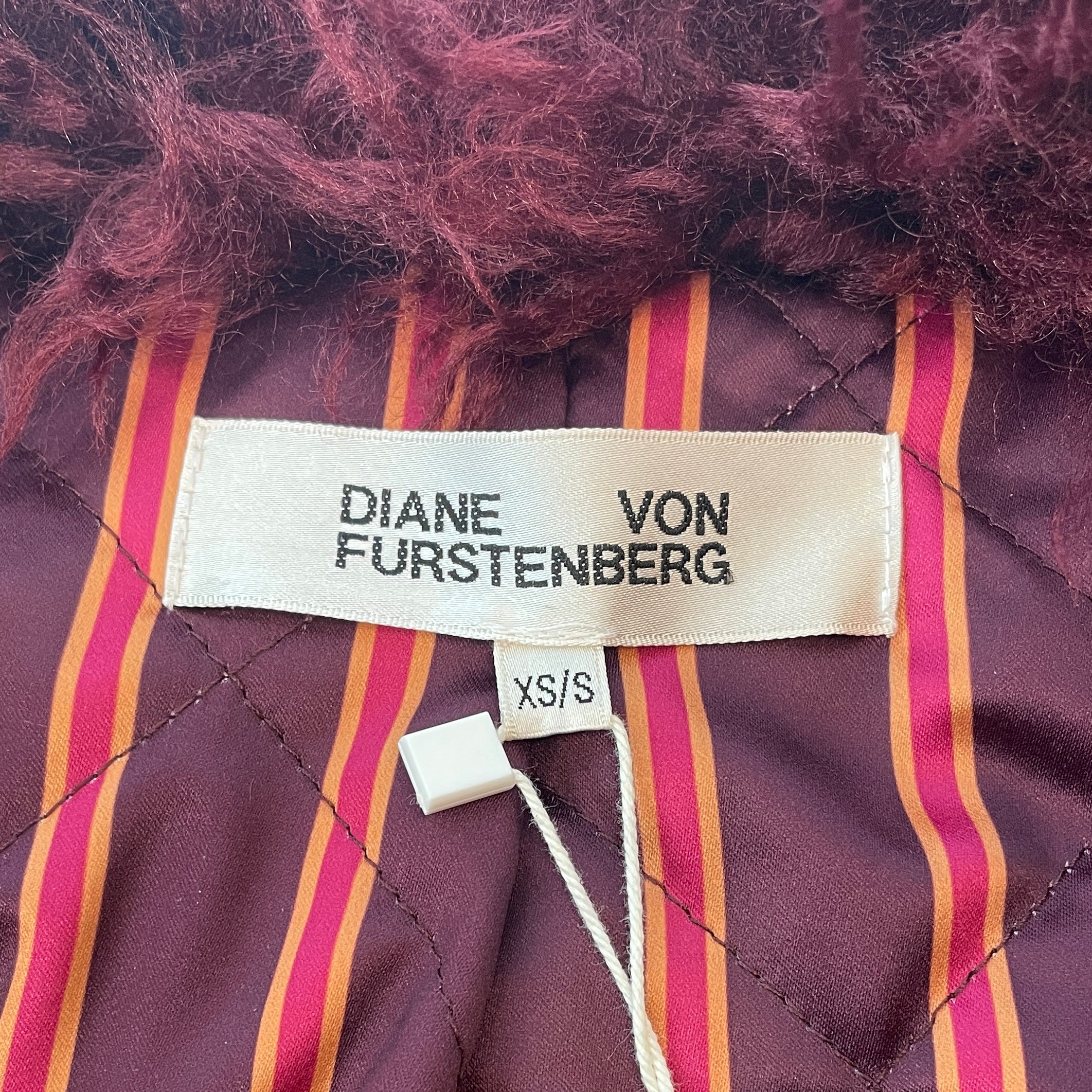 DIANE von FURSTENBERG/Jacket/S/Fake Fur/BRD/curly fur double buckle collar view 3