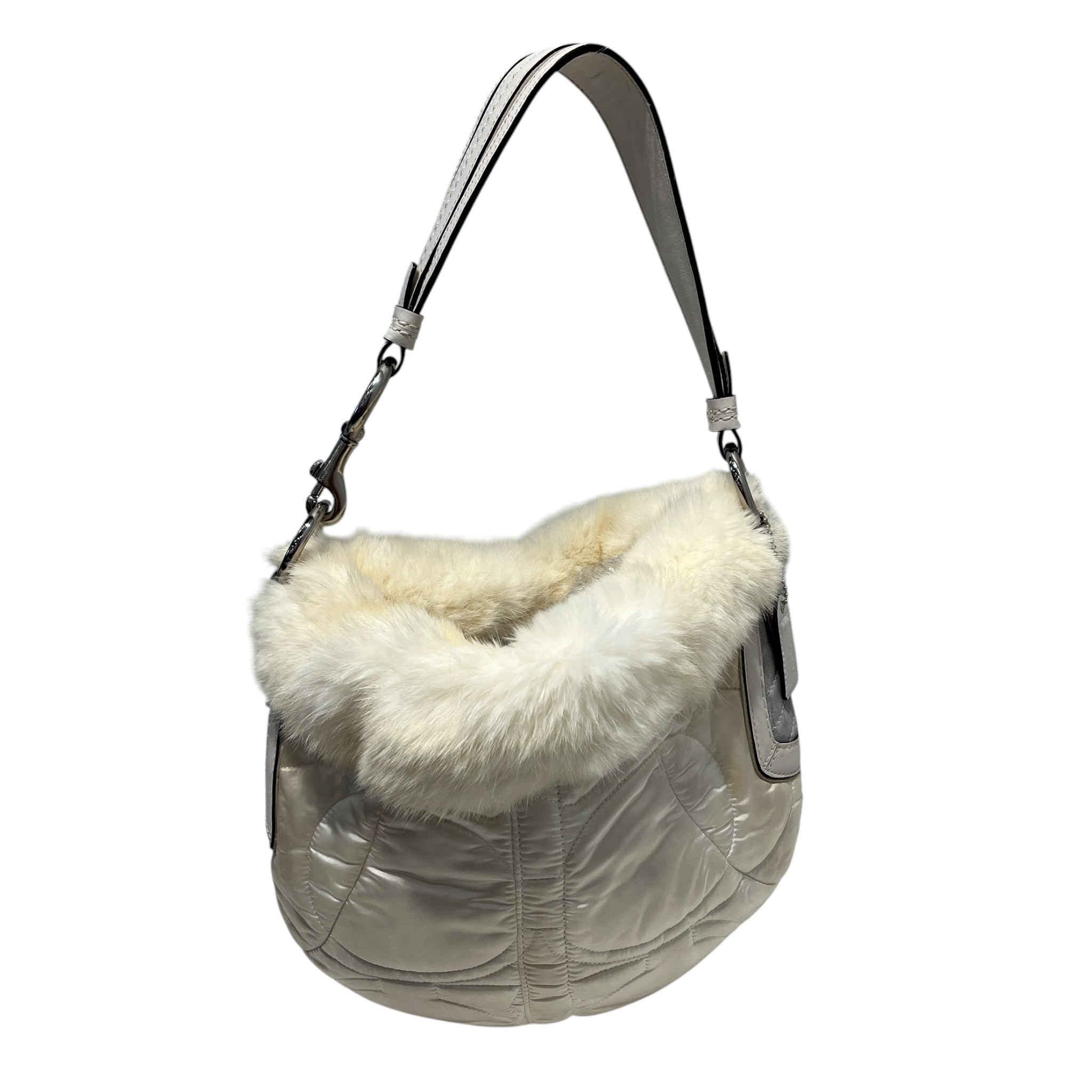 COACH/Hand Bag/Fur/WHT/WHITE FUR SKI BUNNY POUCH BAG view 1
