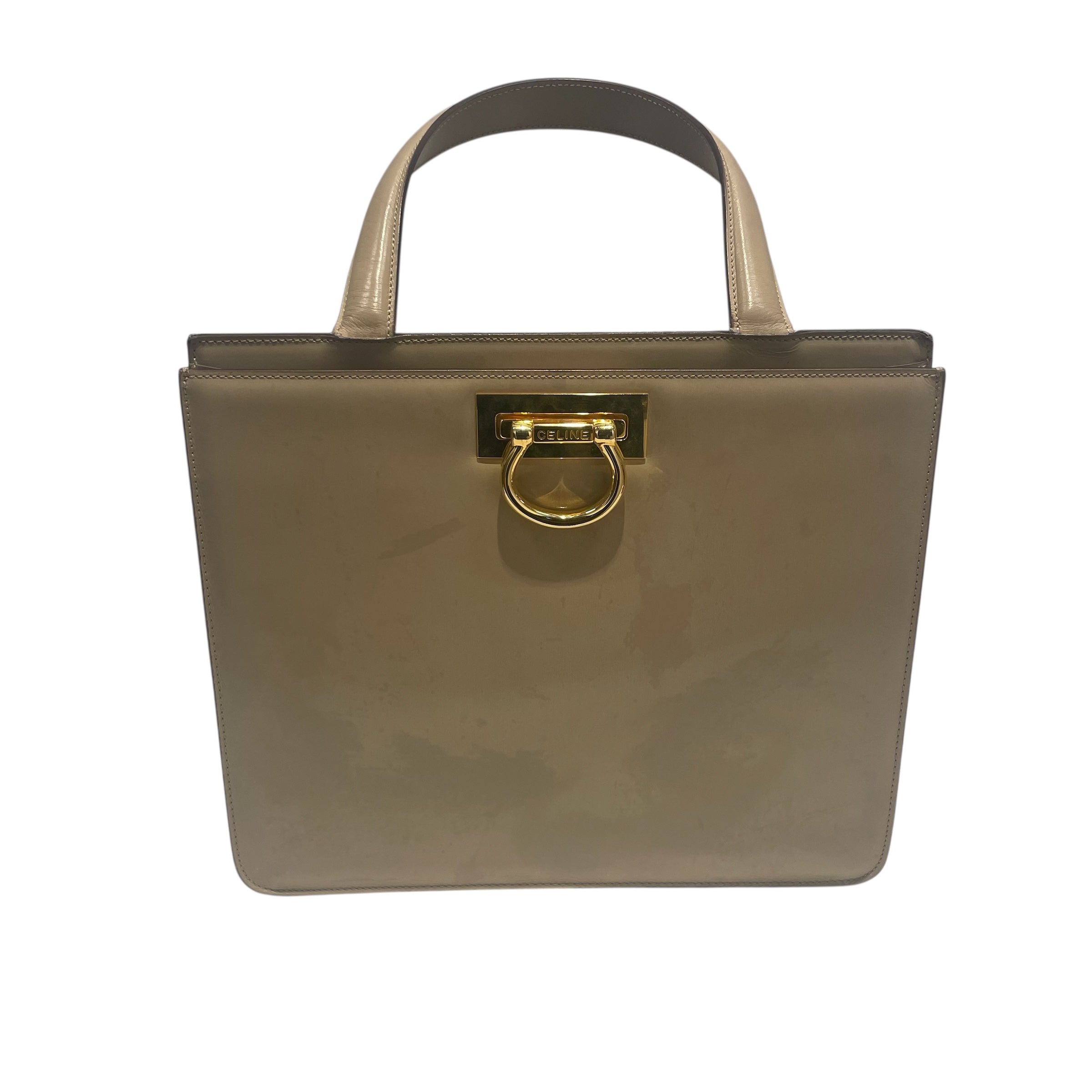 CELINE/Hand Bag/Leather/CRM/GLD CLASP view 1