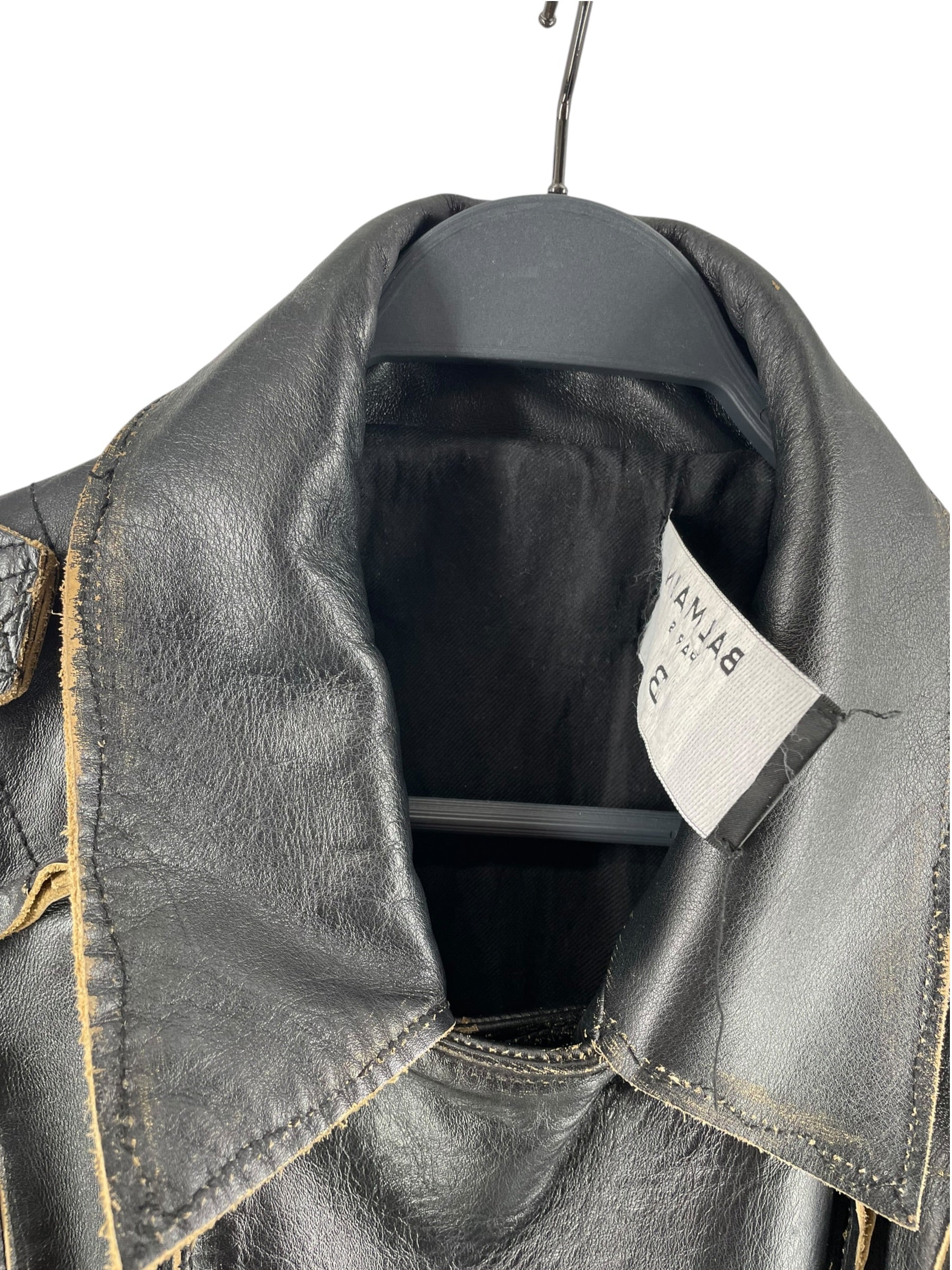 BALMAIN/Leather Jkt/52/Leather/BLK/TD174LC04 AGED BIKER view 5