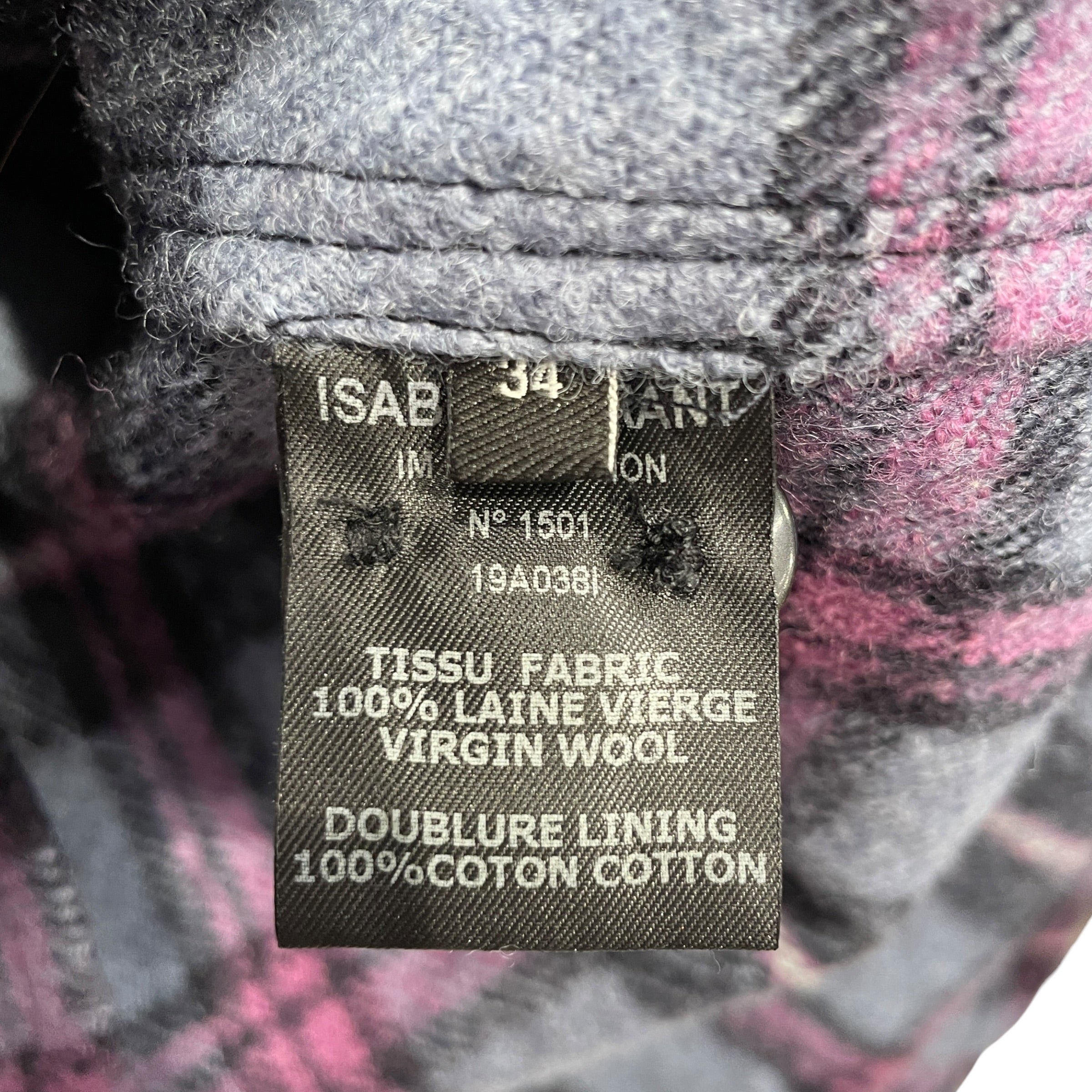 ISABEL MARANT/Fleece Jkt/34/Plaid/Wool/BLU/BLU PPL PLAID view 4