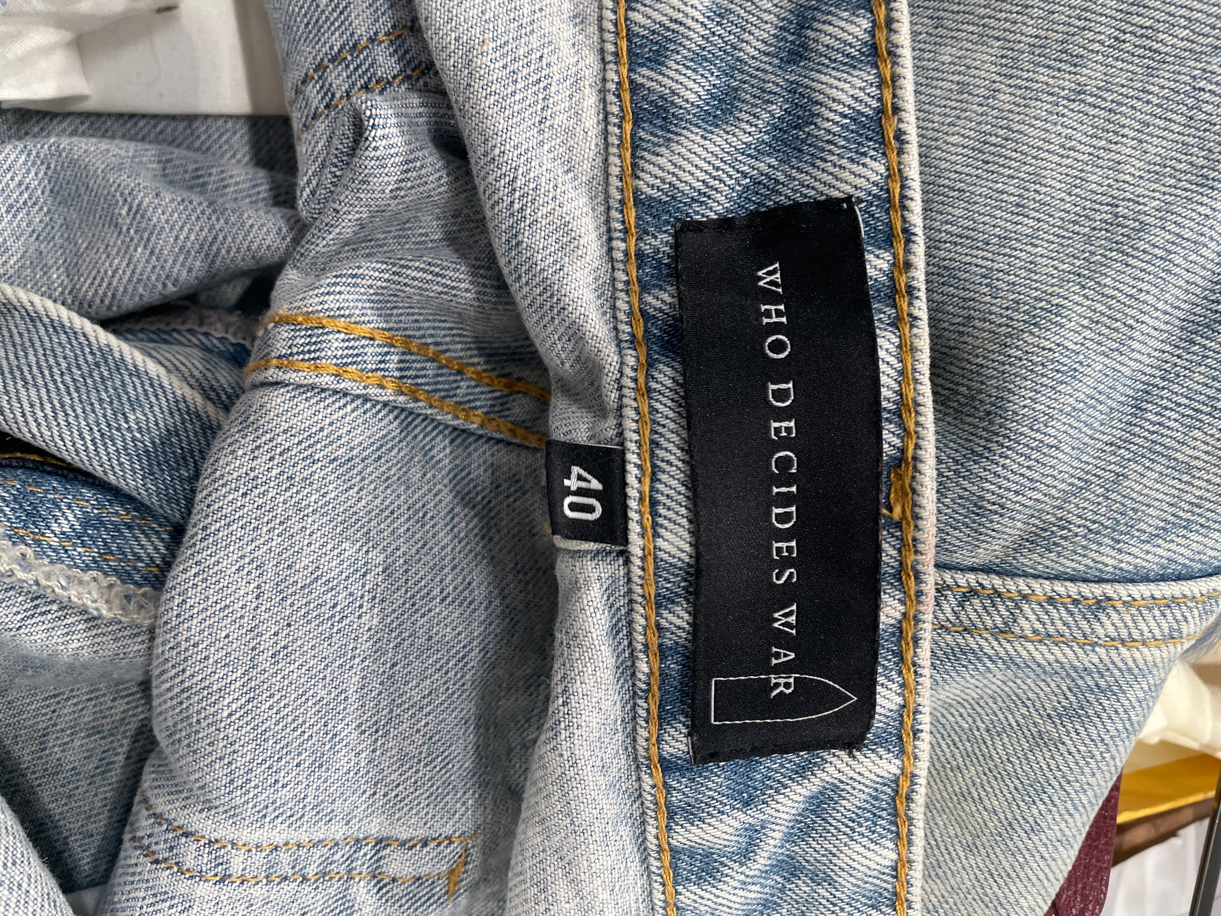 WHO DECIDES WAR/Pants/40/Denim/IDG/Distressed/MLT CATHEDRAL PATCH view 4