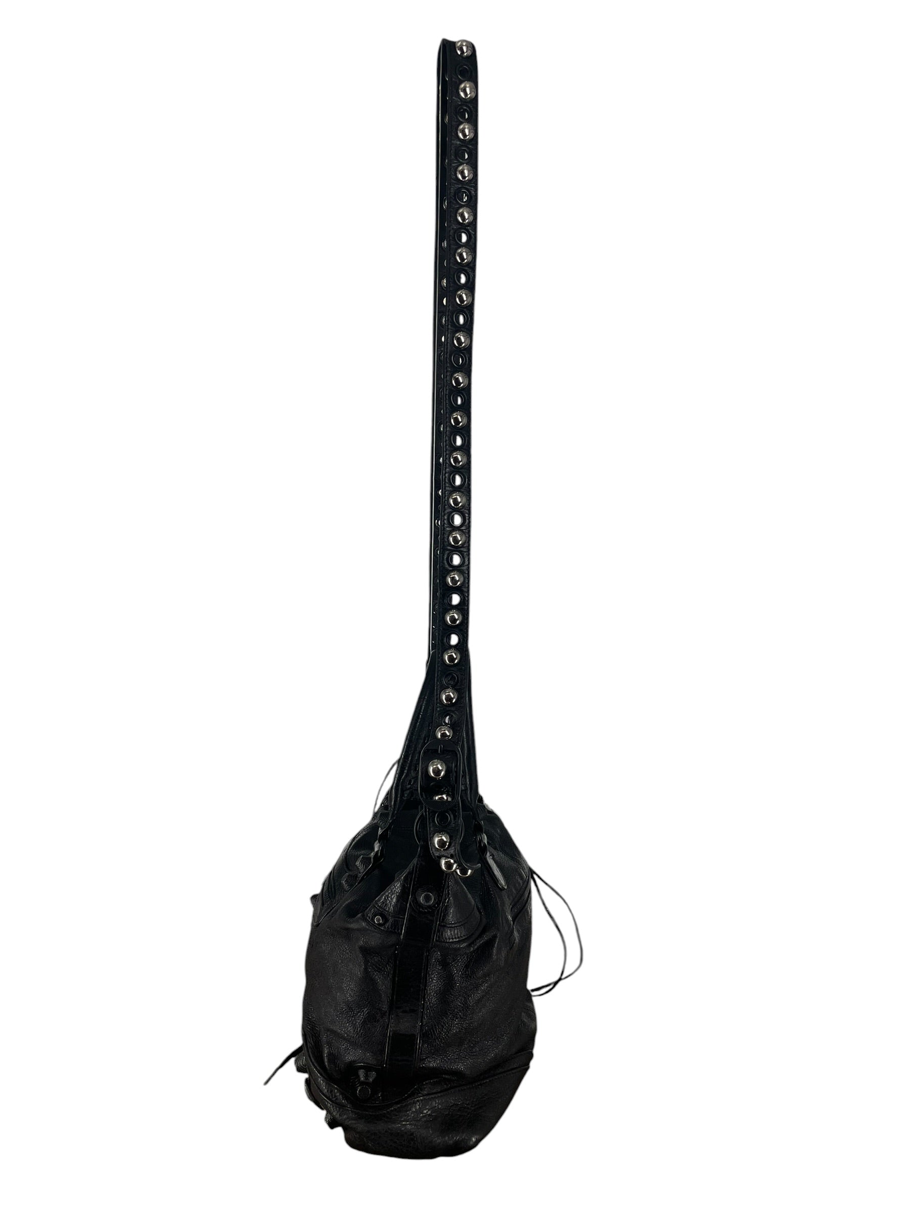 BALENCIAGA/Bag/Leather/BLK/BLK CITY BAG WITH STRAPS view 7