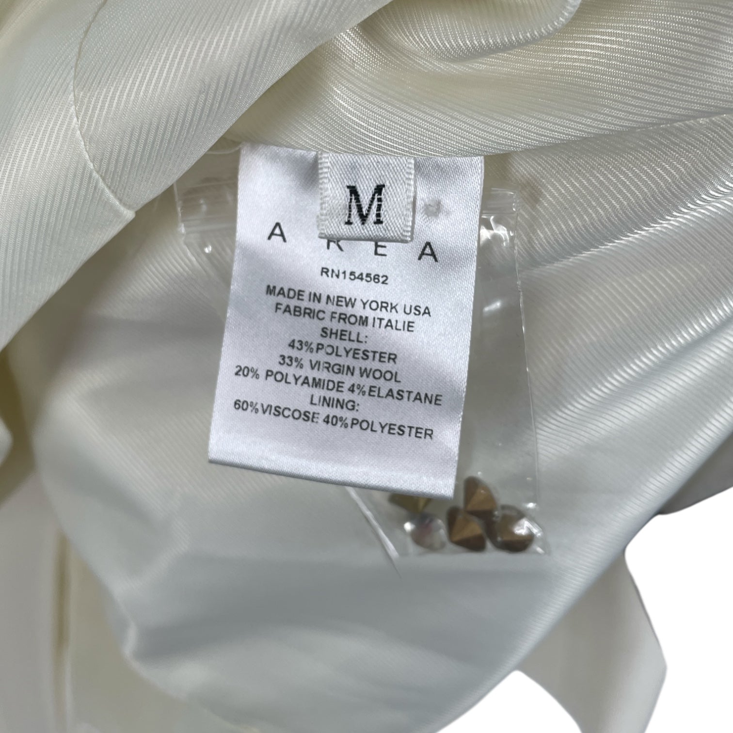 AREA/3|4S Dress/M/Polyester/WHT/crystal waist view 4