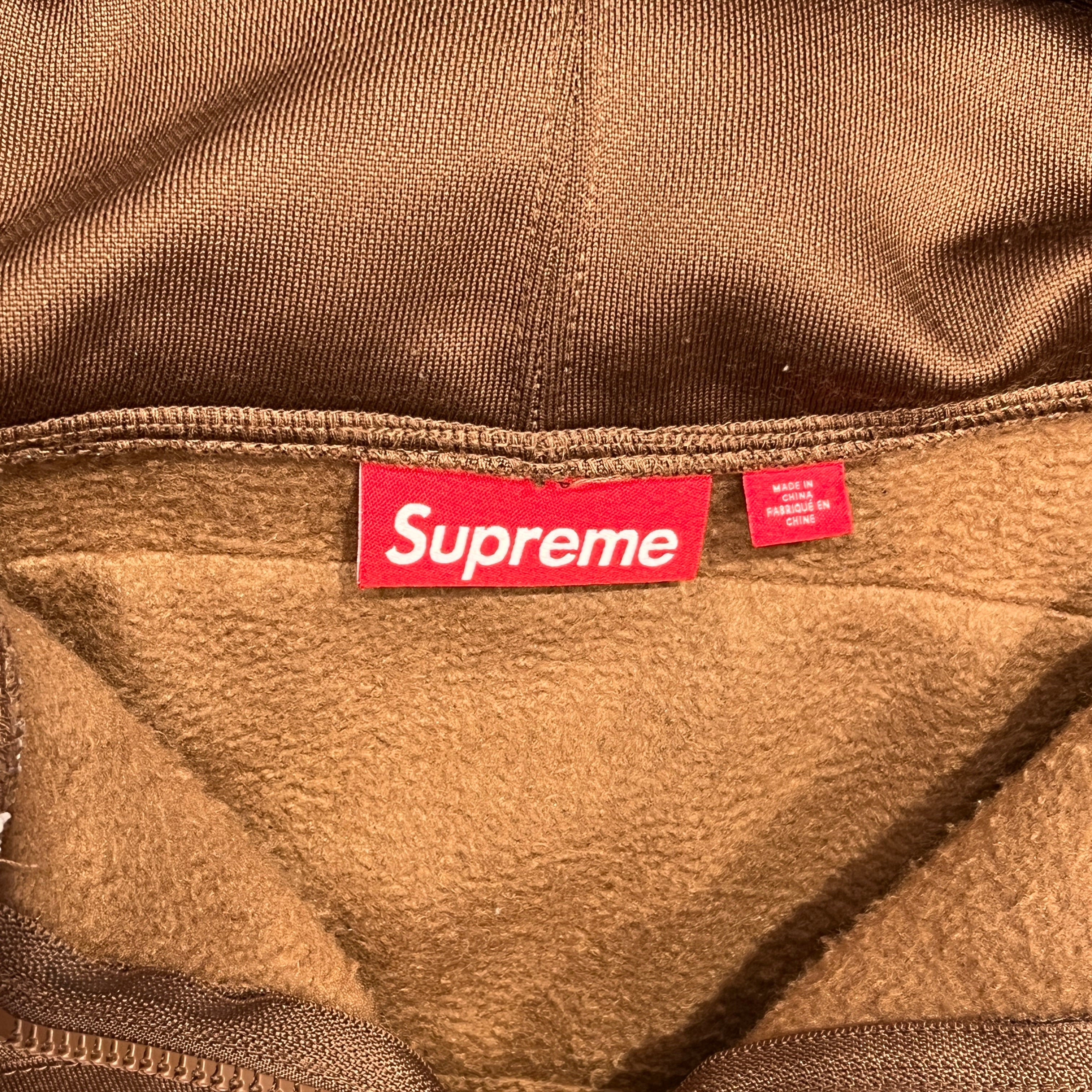 Supreme/Zip Up Hoodie/M/Polyester/BRW/FOOTBALL ZIP UP HOODIE view 3