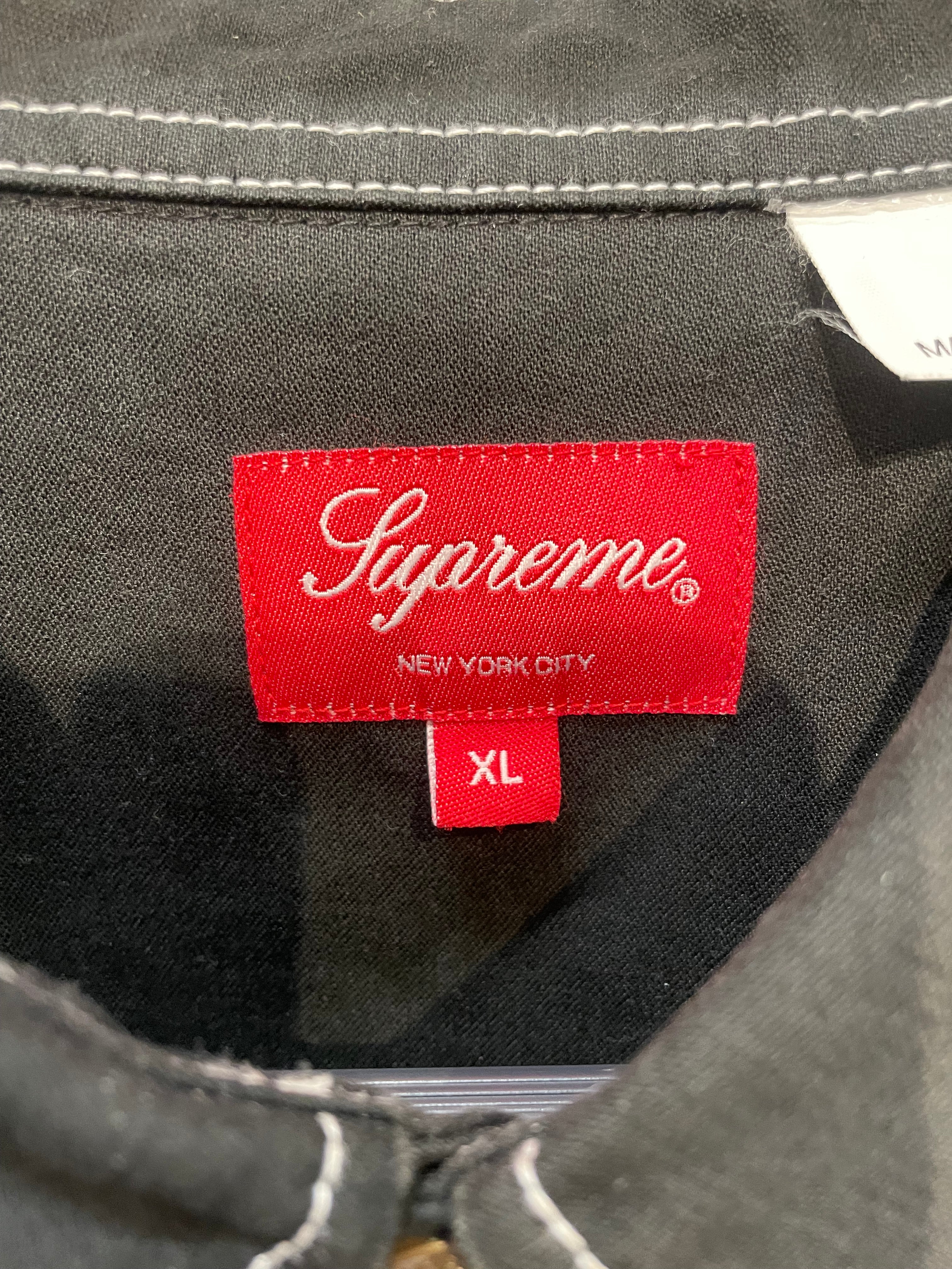 Supreme/LS Shirt/XL/Cotton/BLK/white stitching view 3