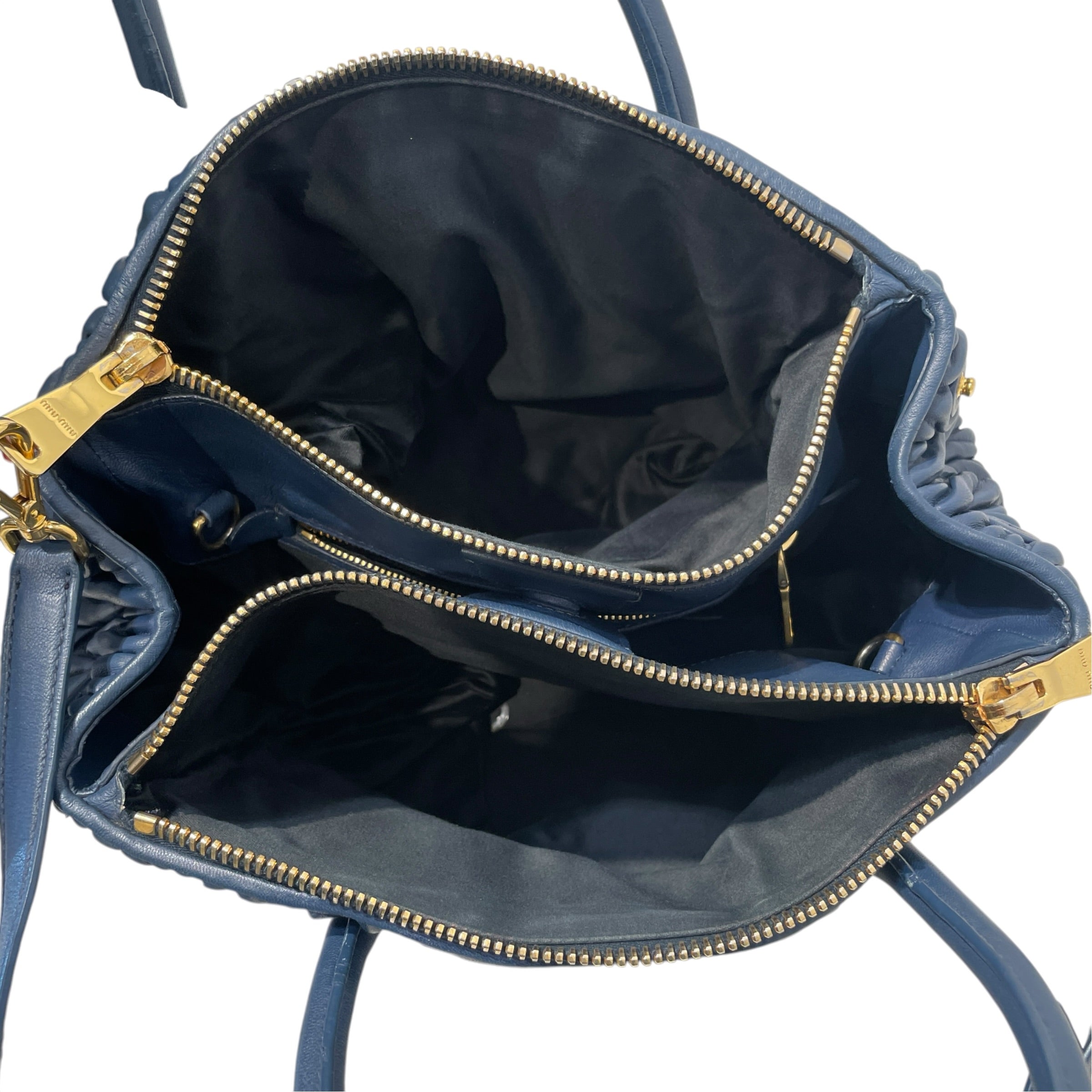 MIU MIU/Hand Bag/Leather/BLU/Matelasse view 6