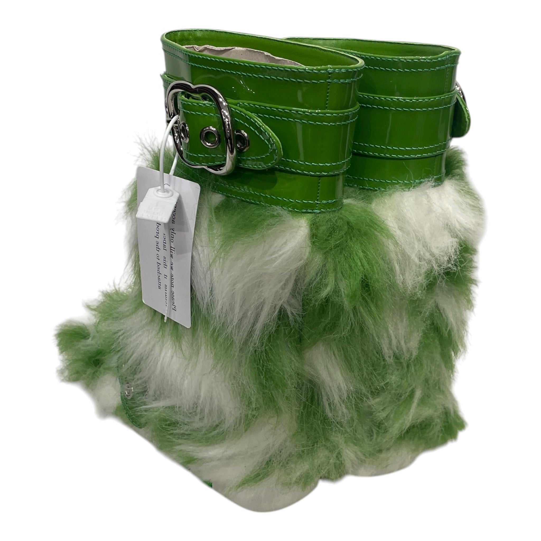 MIU MIU/Boots/EU 35/Leather/GRN/Patent/FAUX FUR SNOW BOOT view 2