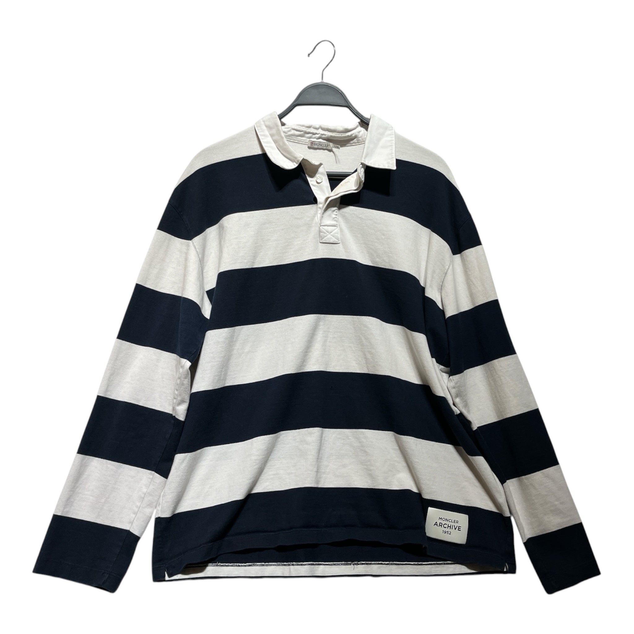 MONCLER/Polo Shirt/XXL/Cotton/NVY/Stripe/ view 1