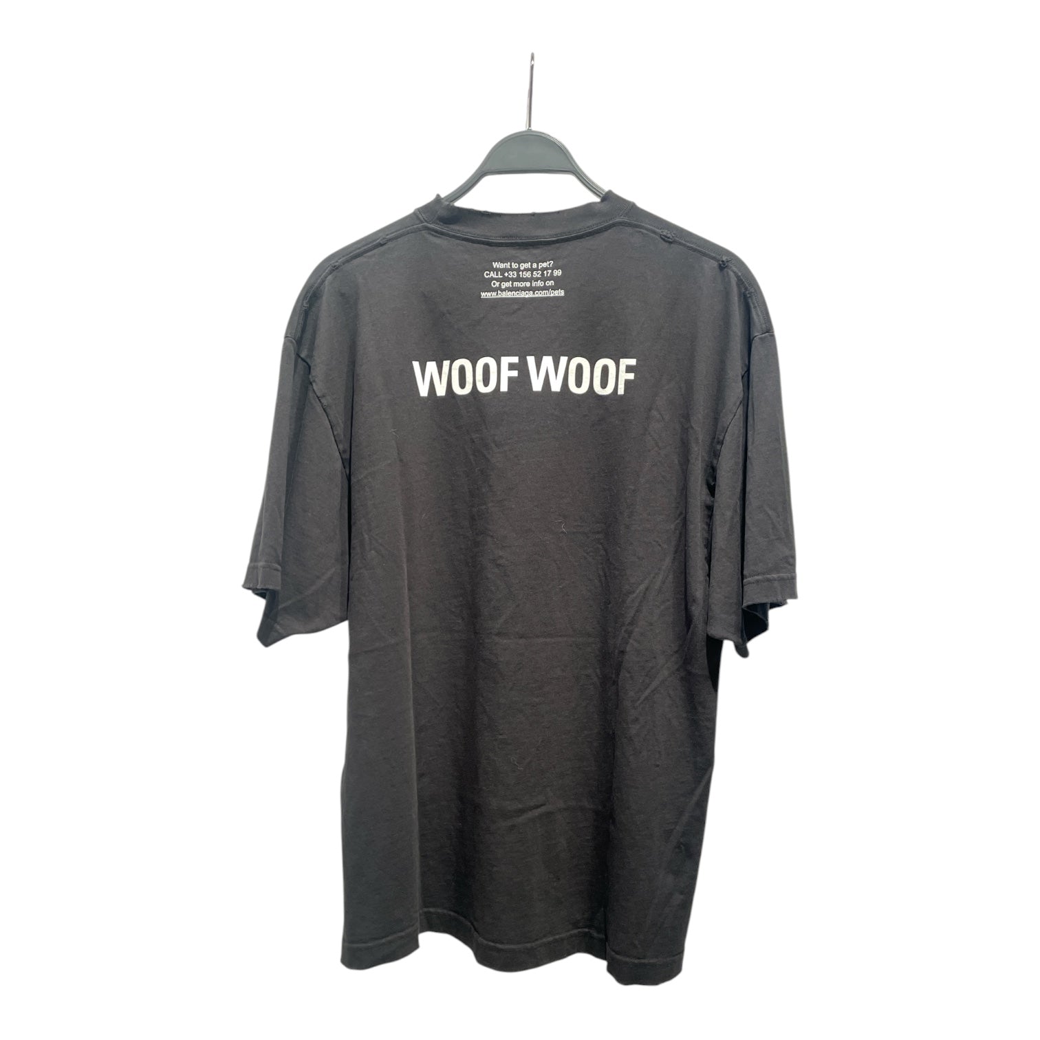 BALENCIAGA/T-Shirt/XXS/Cotton/BLK/Graphic/I LOVE DOGS view 2