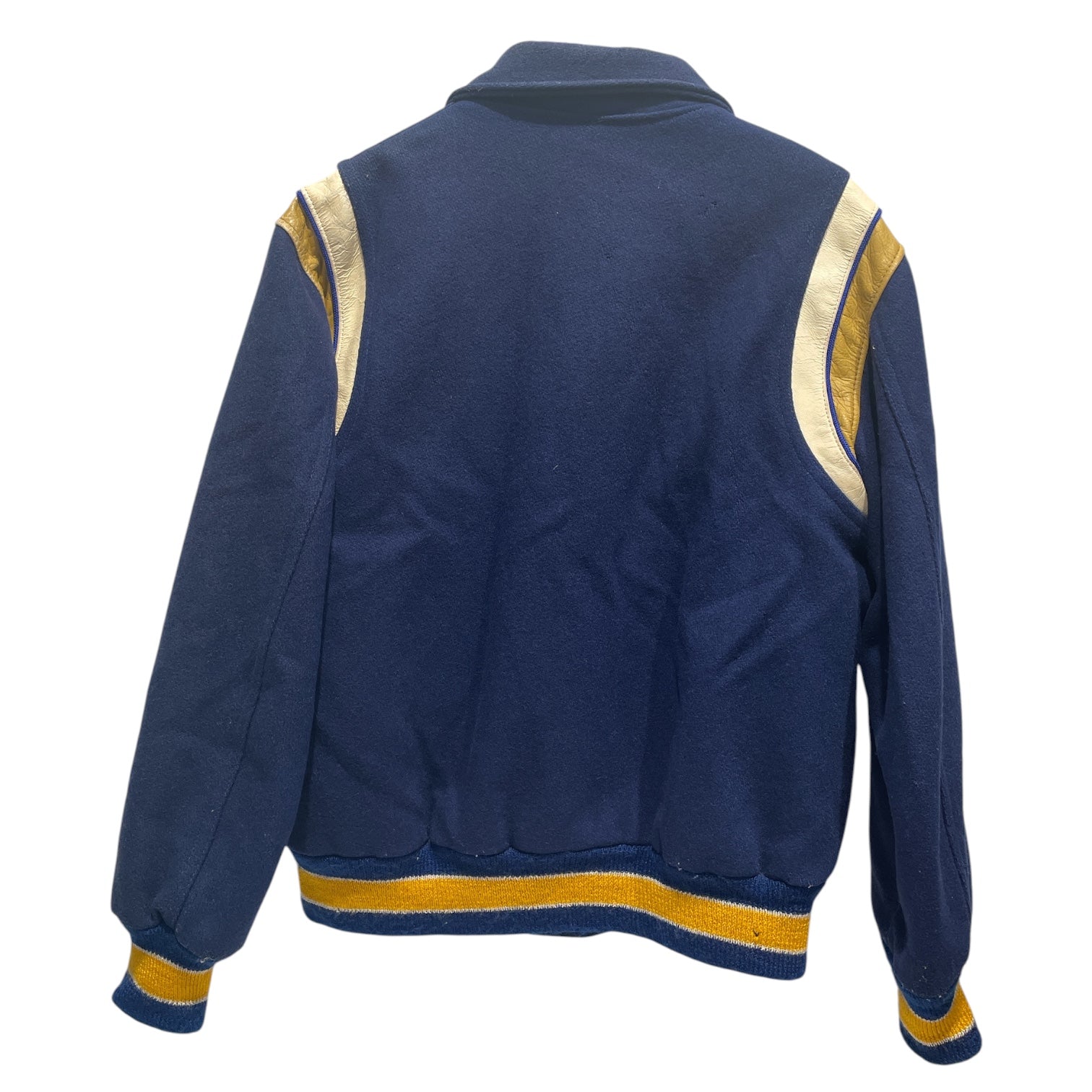 KAYE BROS./Souvenir Jkt/M/Wool/NVY/F letterman view 2