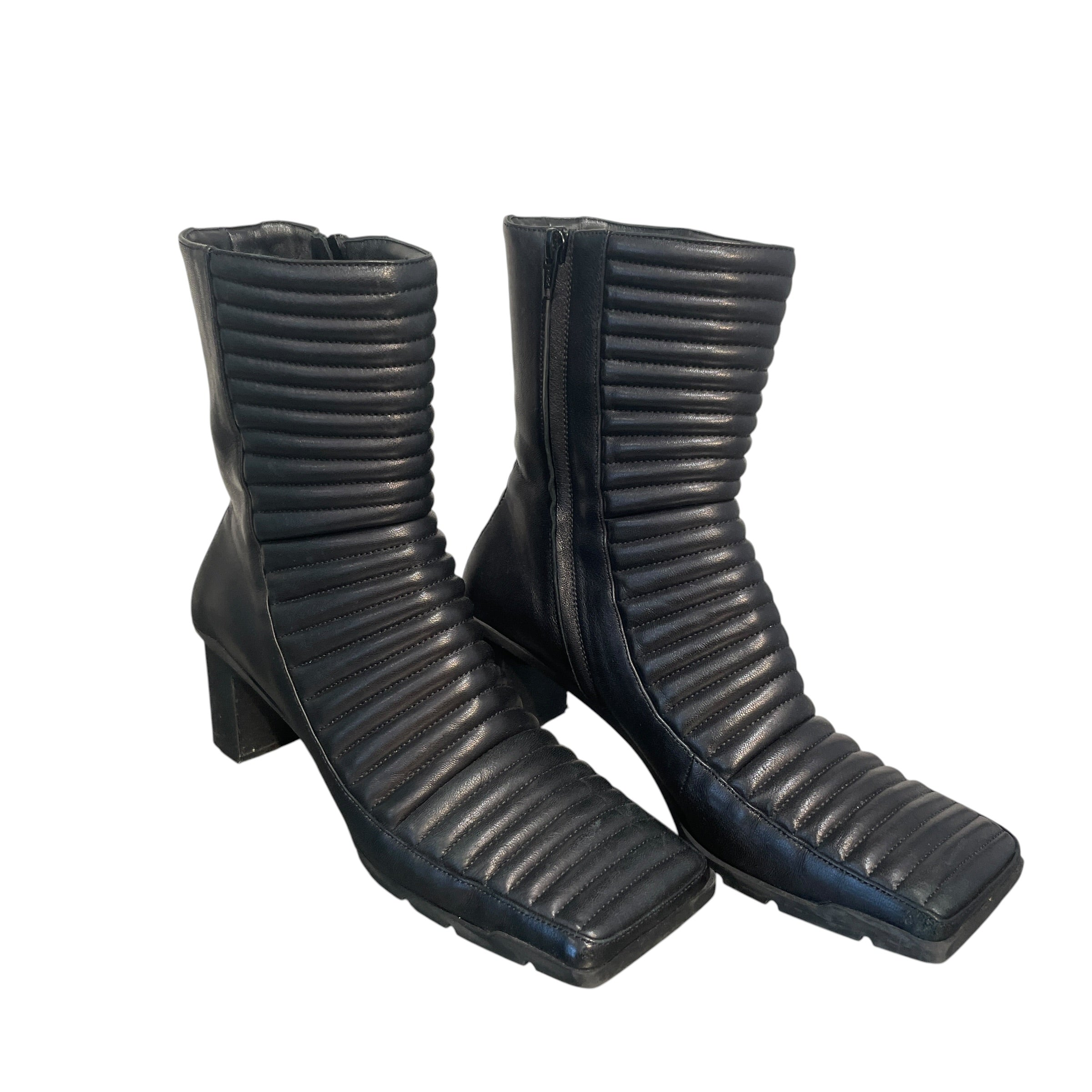 BALENCIAGA/Long Boots/EU 38/Leather/BLK/Biker Boots view 1