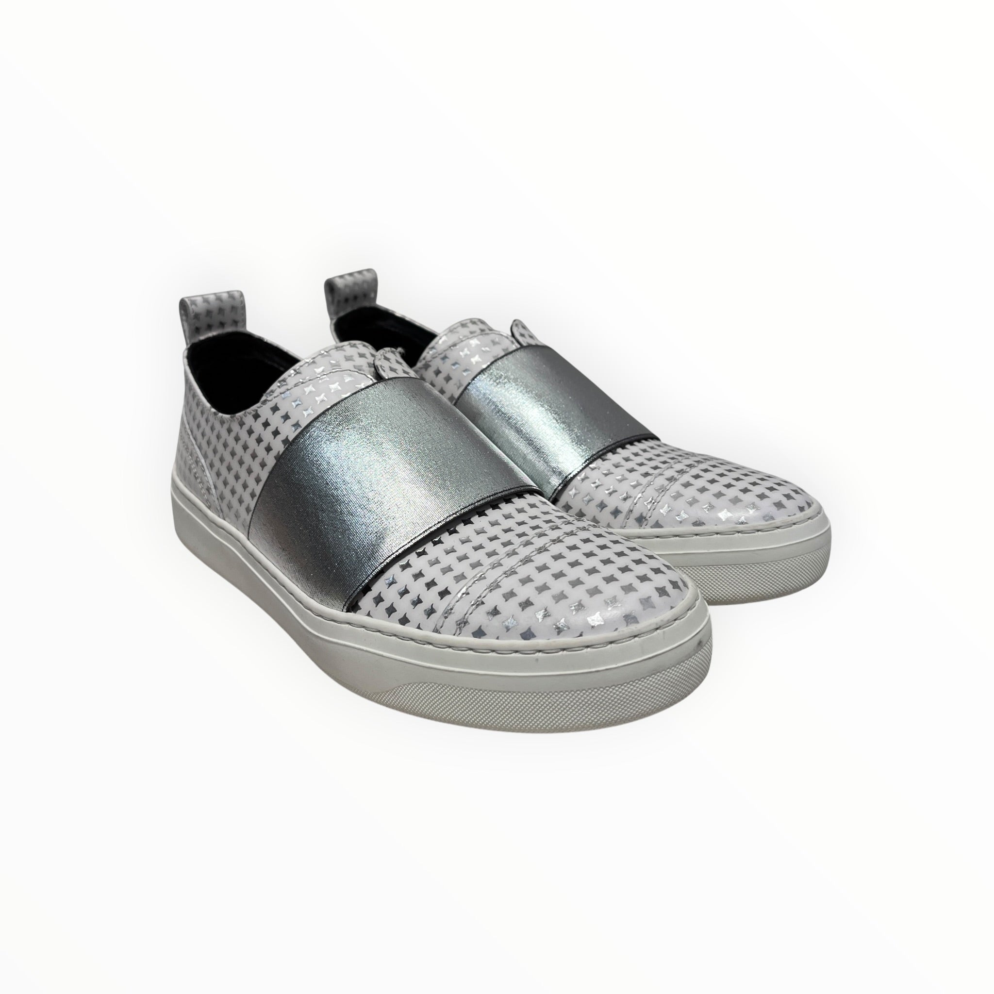 JIMMY CHOO/Low-Sneakers/EU 36/Graphic/Leather/SLV/silver star band slip on view 1