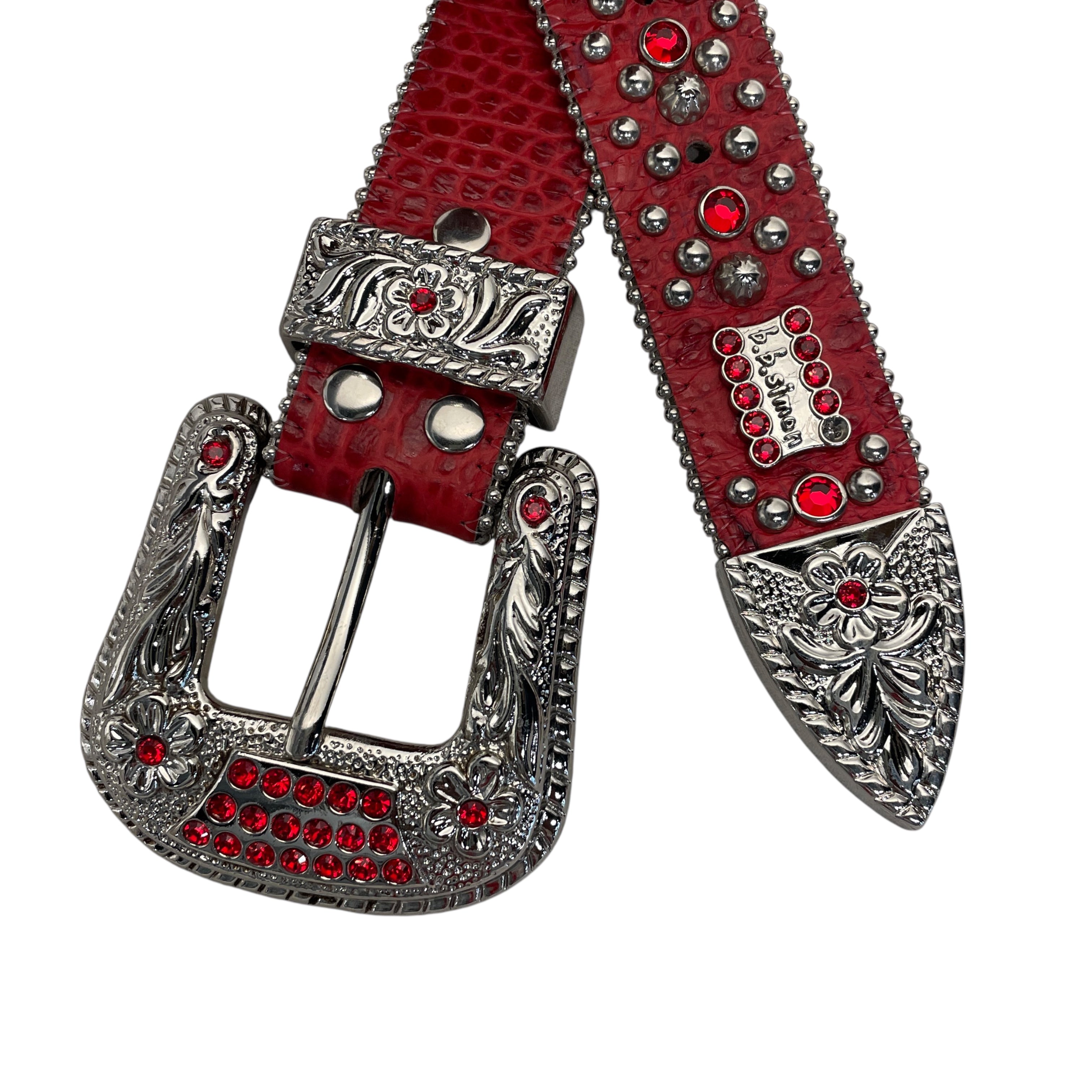 b.b.simon/Belt/All Over Print/Leather/RED/ view 2