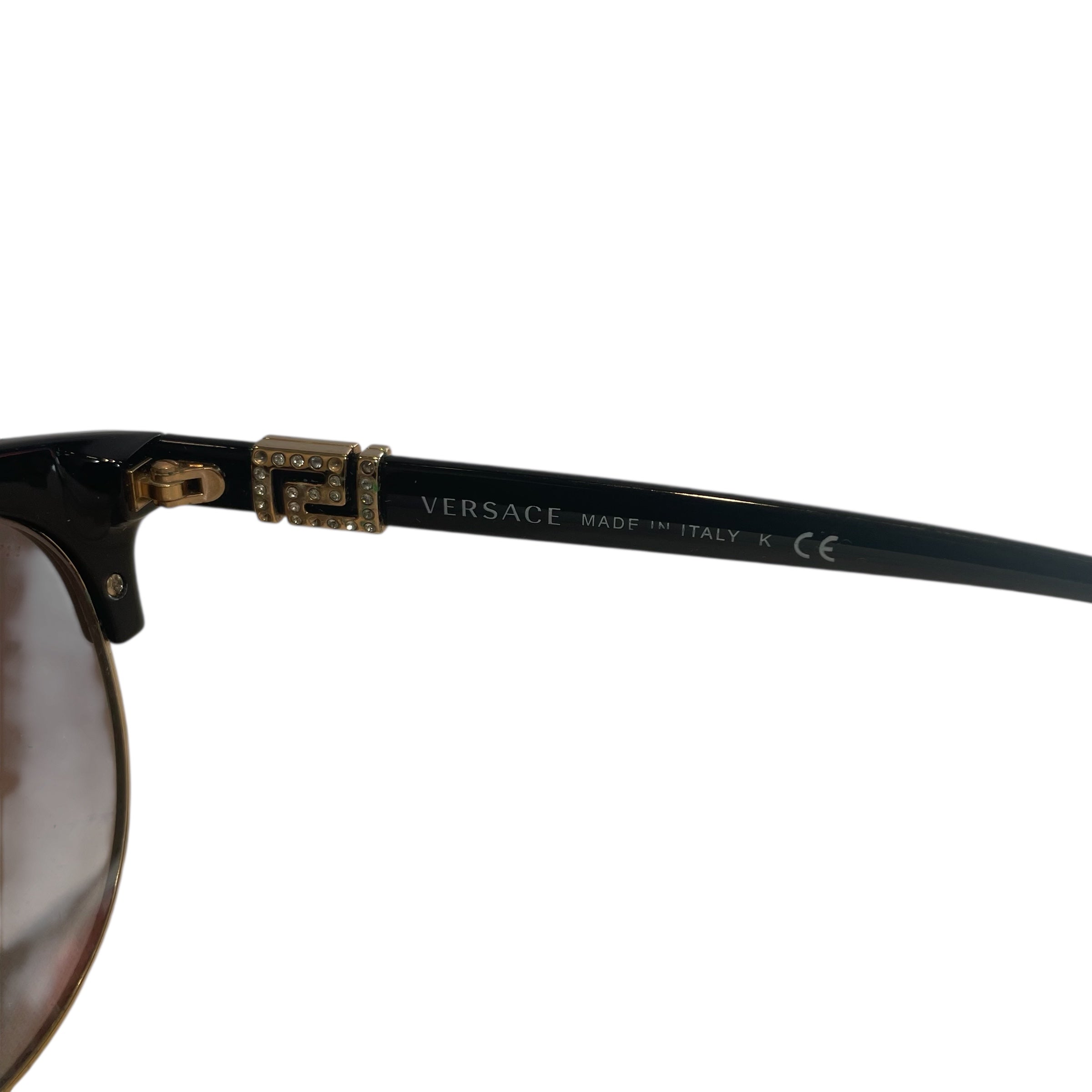 VERSACE/Sunglasses/Metal/BLK/jewel logo sides view 5