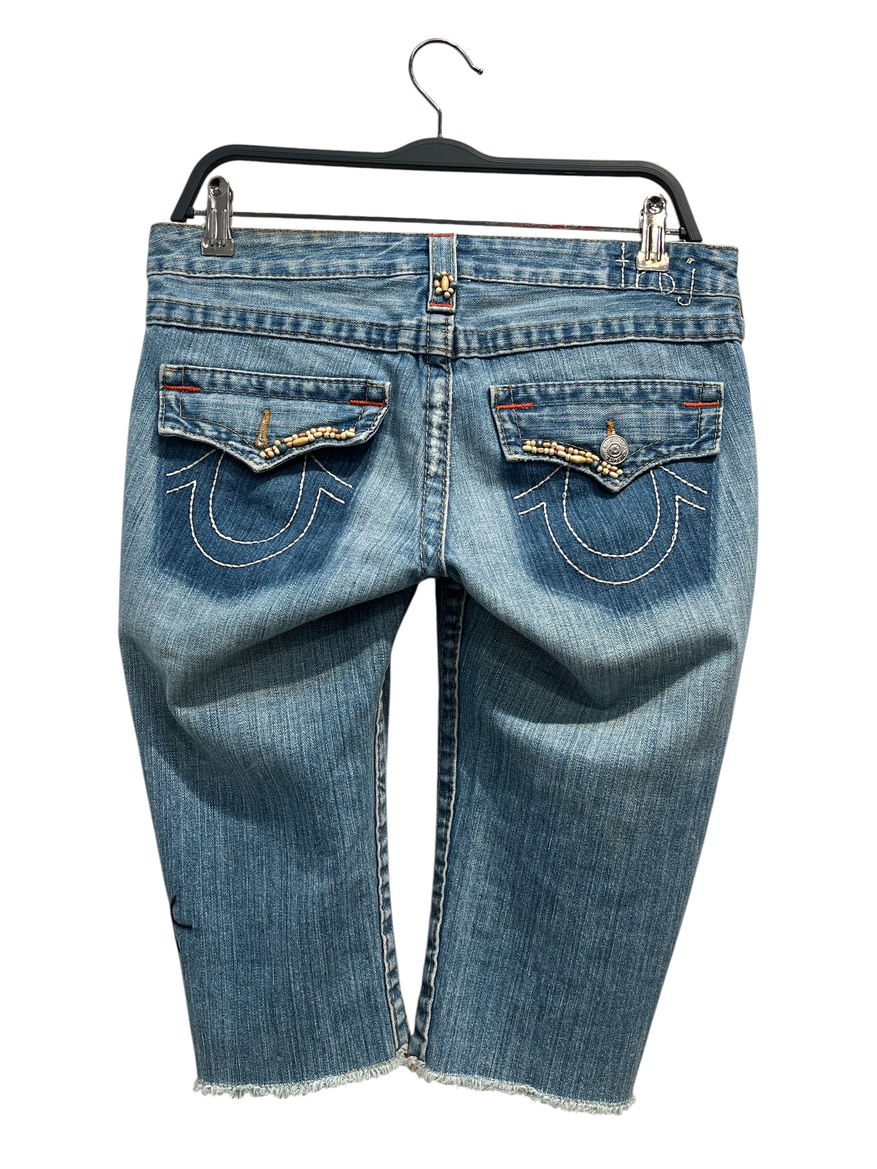 TRUE RELIGION/Shorts/29/Cotton/BLU/BEADED DETAILS ON POCKETS view 2