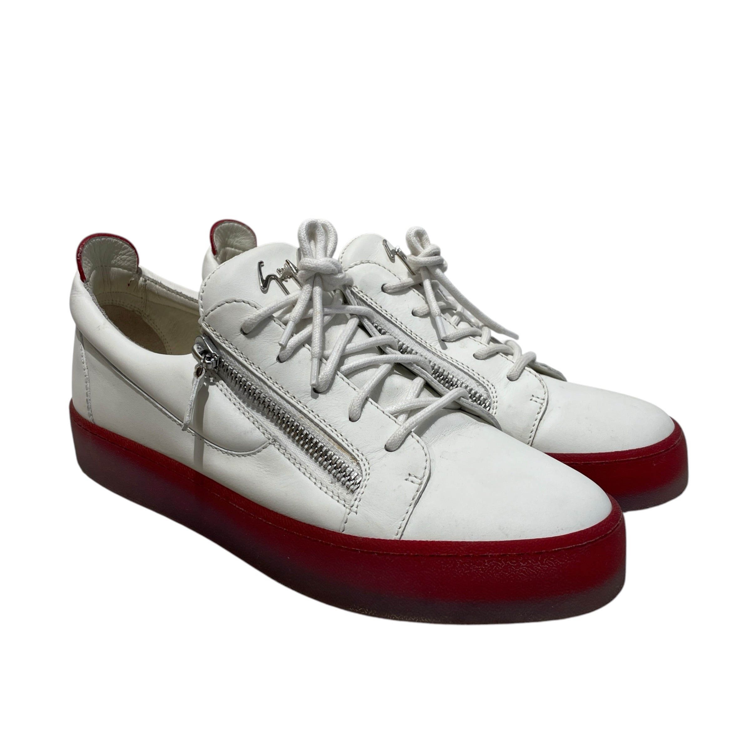 Giuseppe Zanotti/Low-Sneakers/US 10/Leather/WHT/frankie zip view 1