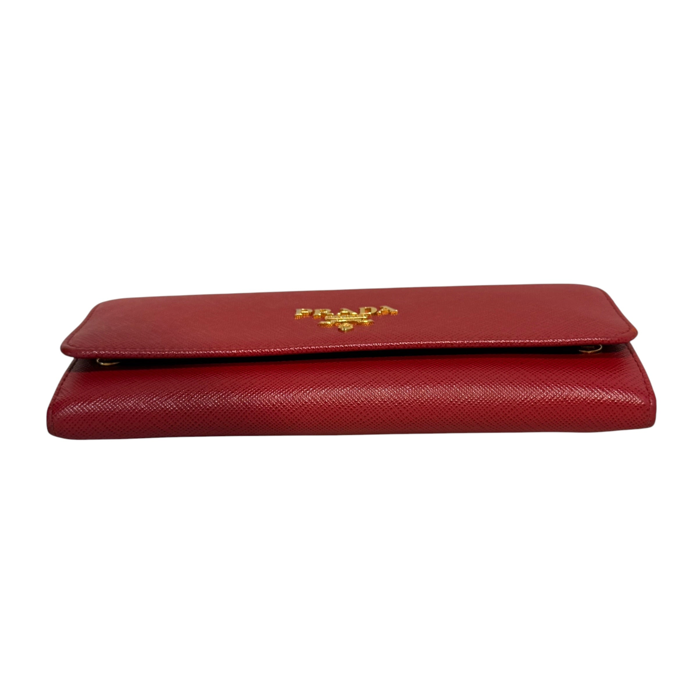 PRADA/Wallet/Leather/RED/M's/Saffiano Leather wallet view 5