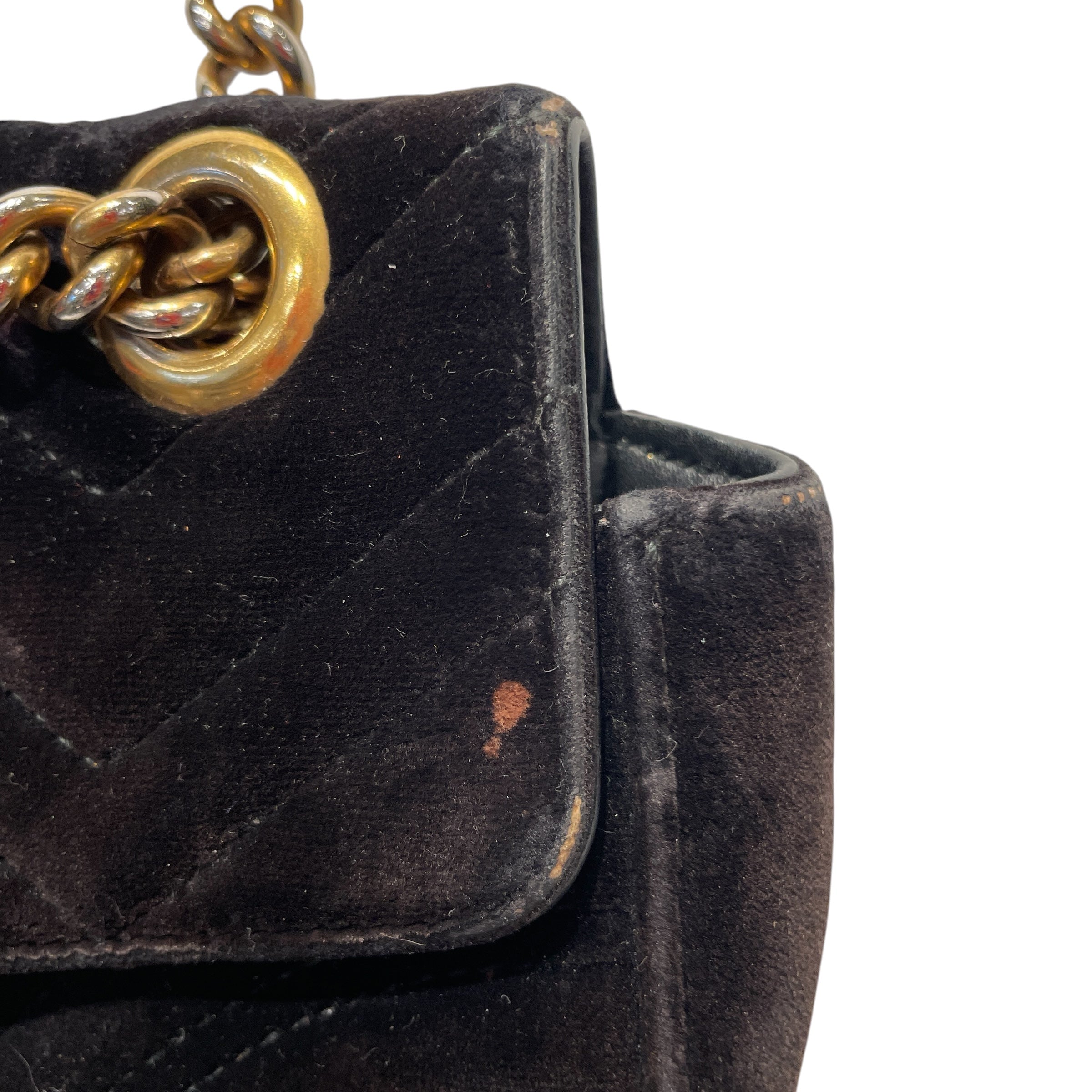 GUCCI/Cross Body Bag/Velour/BLK/MARMONT CHAIN VELVET view 4