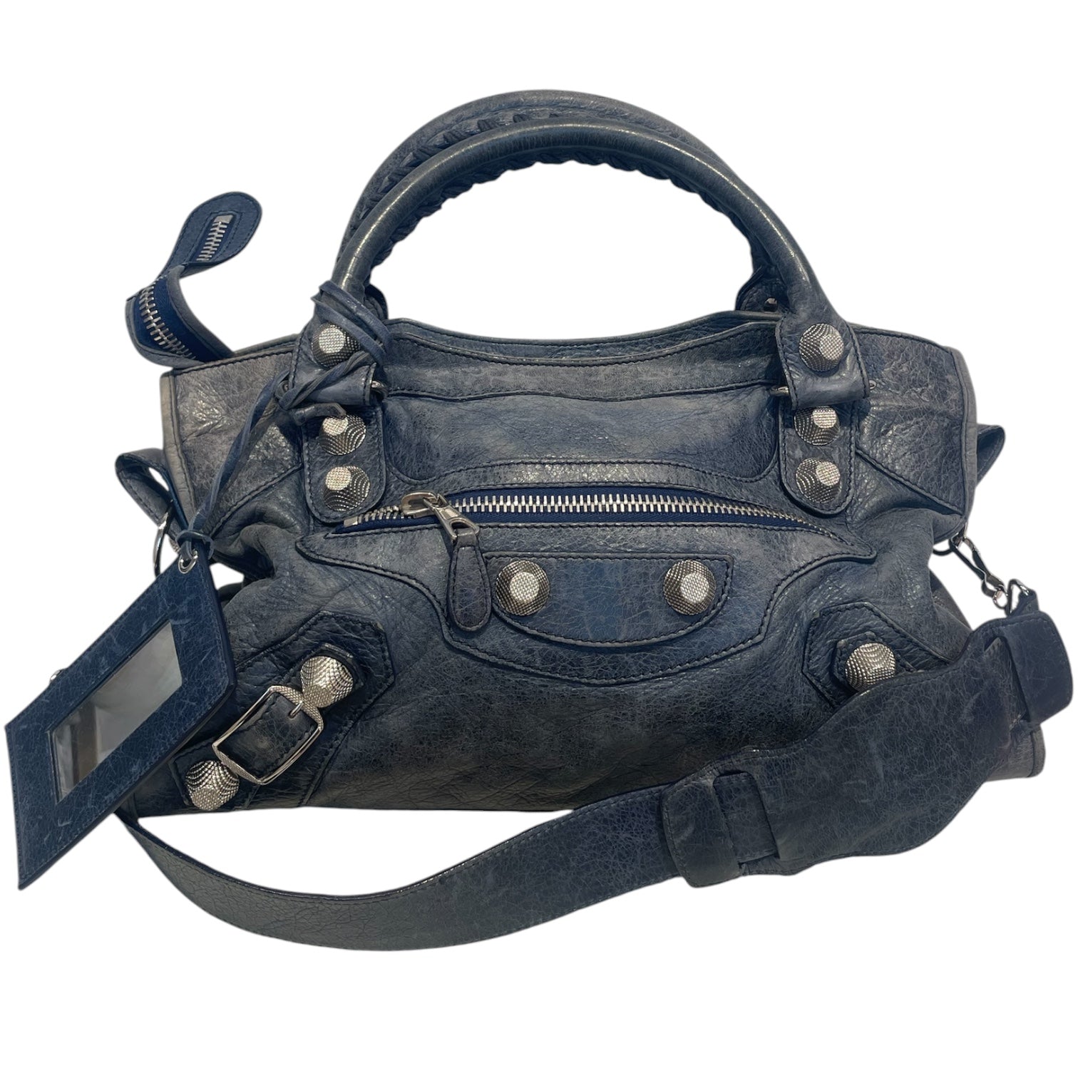 BALENCIAGA/Hand Bag/Leather/IDG/city bag/sil hardware/mirror view 1