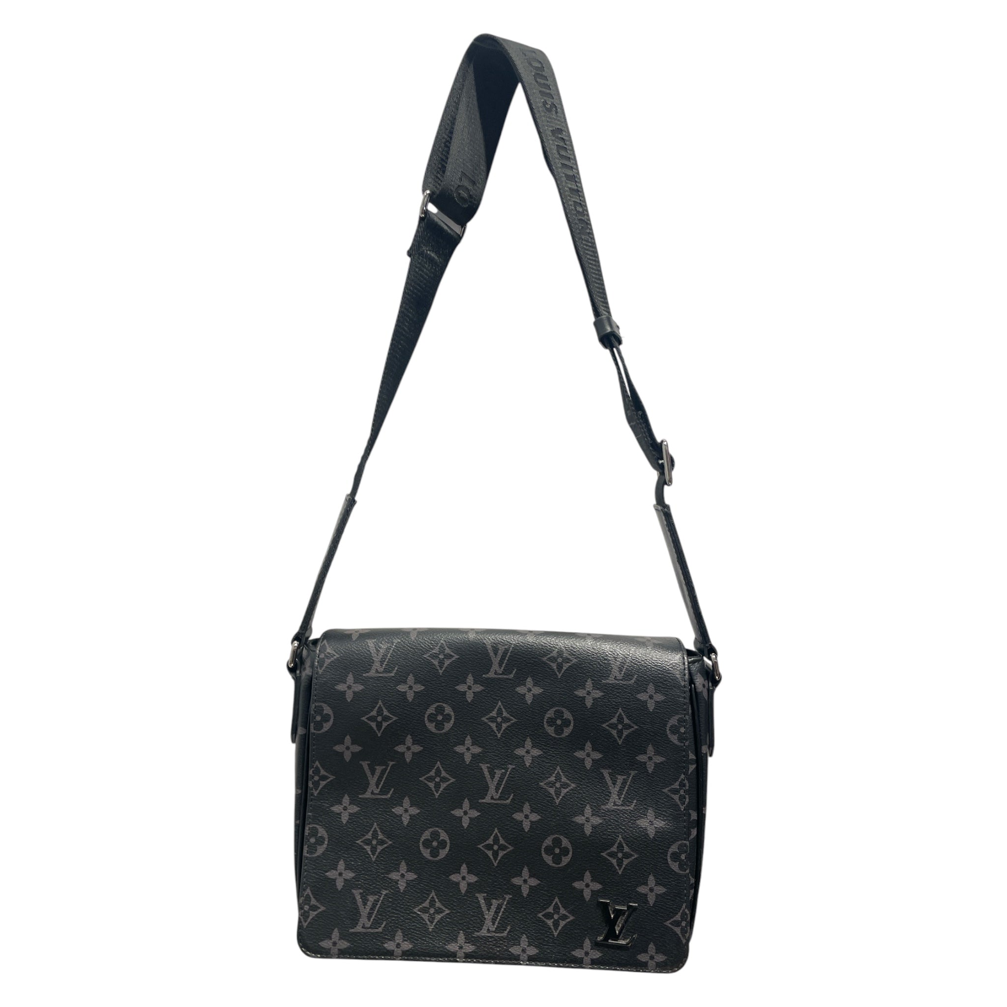 LOUIS VUITTON/Cross Body Bag/Monogram/Leather/BLK/District PM monogram Eclipse view 1