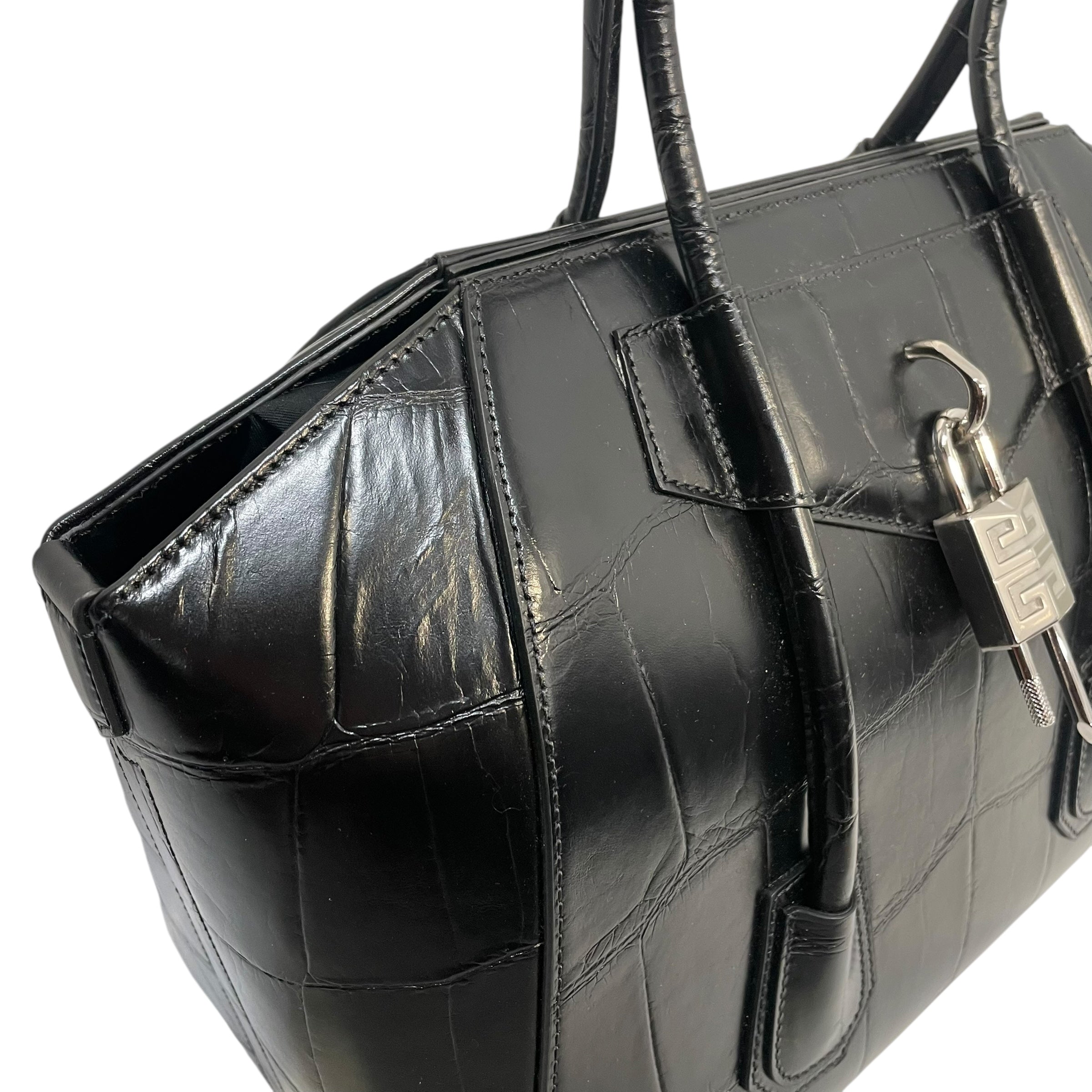 GIVENCHY/Clutch Bag/Animal Pattern/Leather/BLK/Antigona lock bag view 5