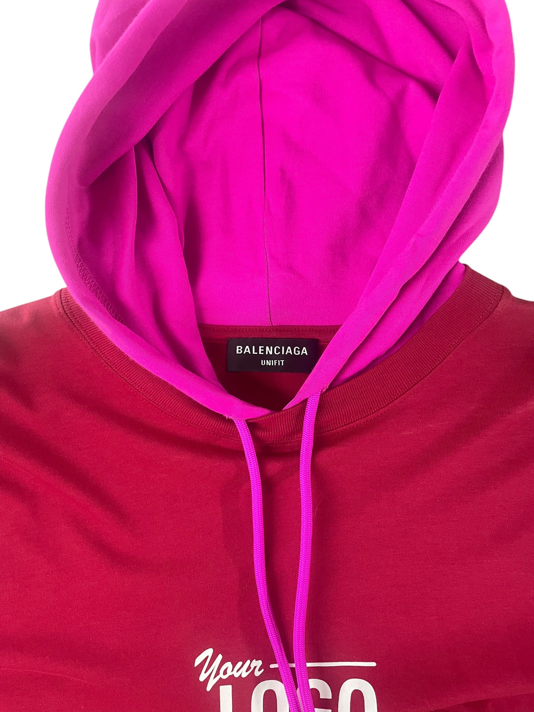 BALENCIAGA/Hoodie/S/Cotton/RED/RED/HOT PINK/ YOUR LOGO HERE view 5