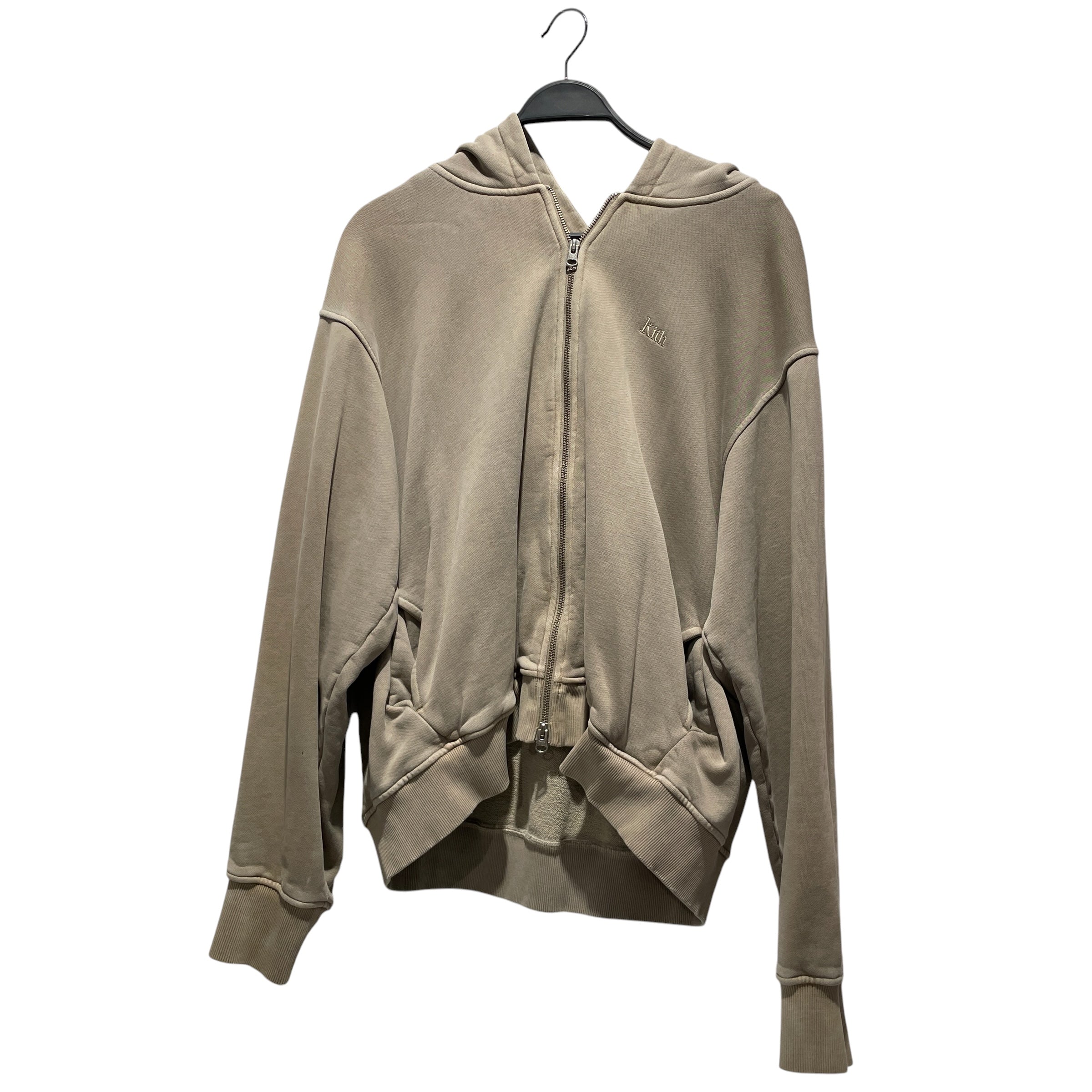 KITH/Zip Up Hoodie/XXL/Cotton/BEG/Oversize/Cropped view 1