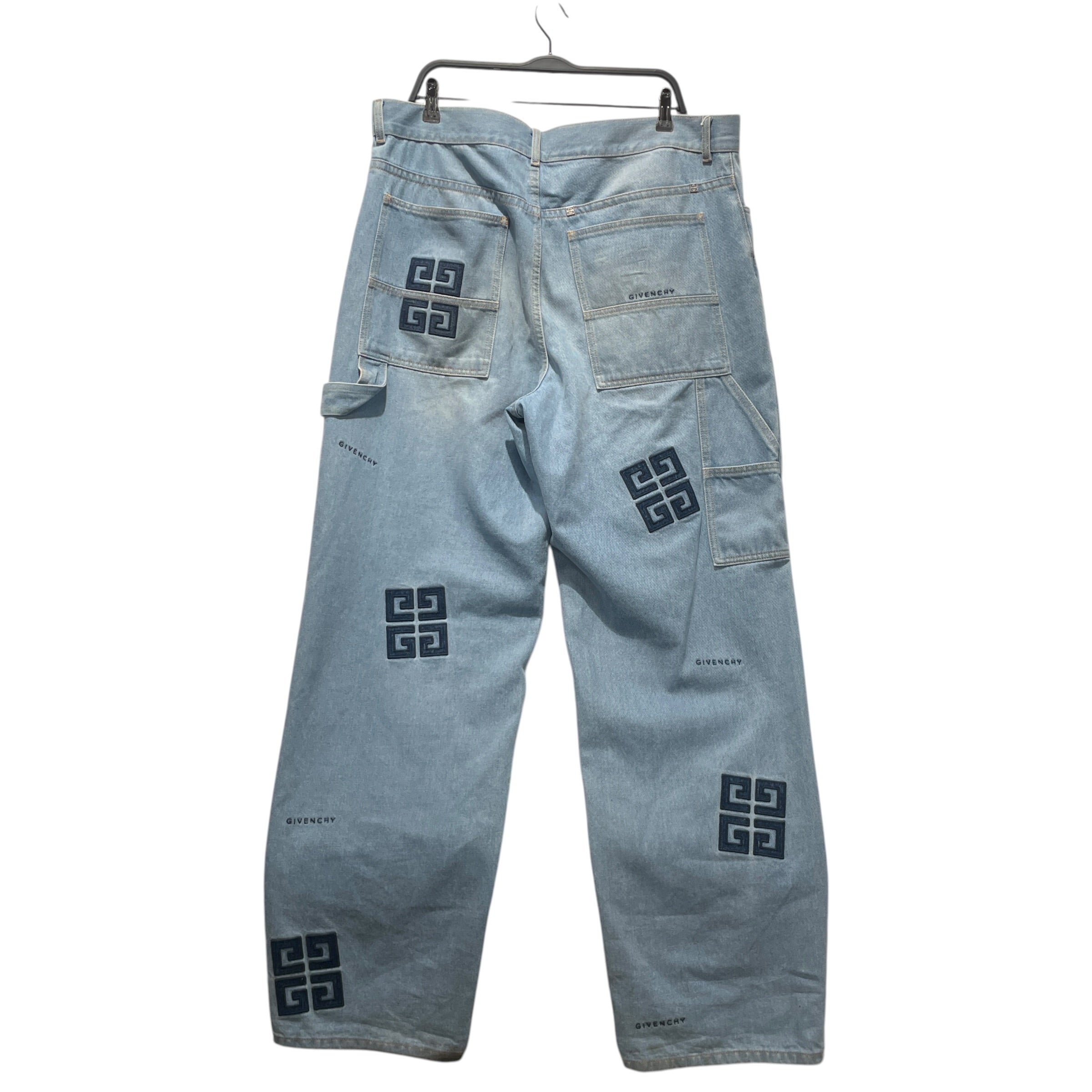 GIVENCHY/Cargo Pants/36/Denim/IDG/Monogram/patchwork 4g double pockets view 2