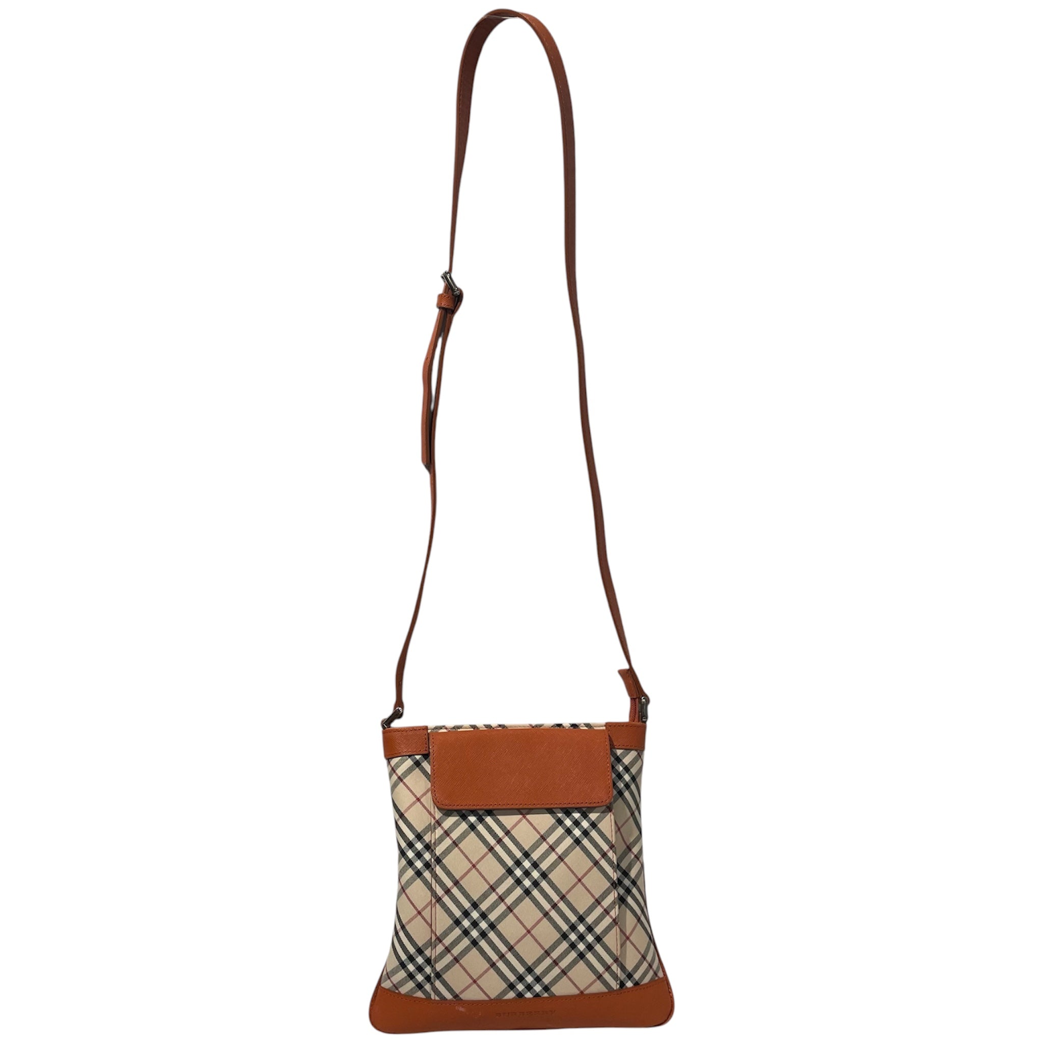 BURBERRY/Cross Body Bag/Plaid/Leather/ORN/cream plaid handbag view 1