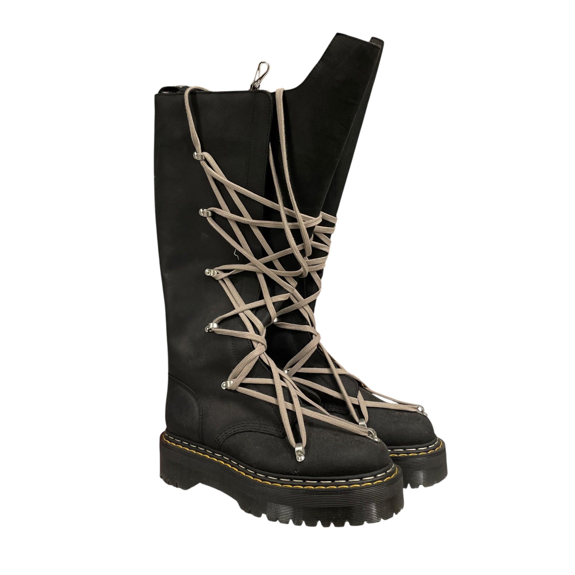 Rick Owens/Dr.Martens/Lace Up Boots/UK 8/Border/Leather/BLK/1860 PENTALCE QUAD RO LACE view 2