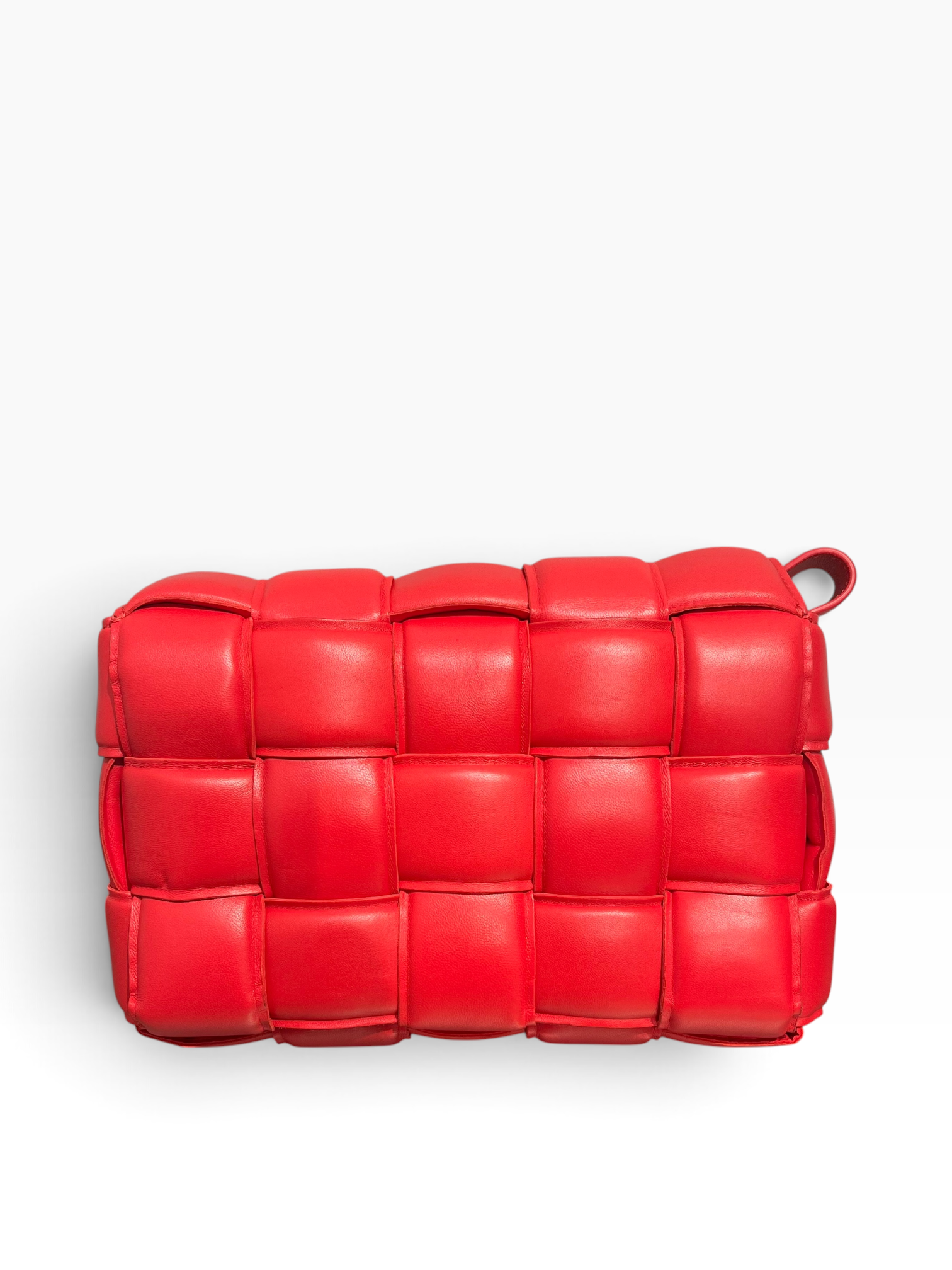 BOTTEGA VENETA/Cross Body Bag/Leather/RED/INTRECCIATO PADDED CASSETTE view 2