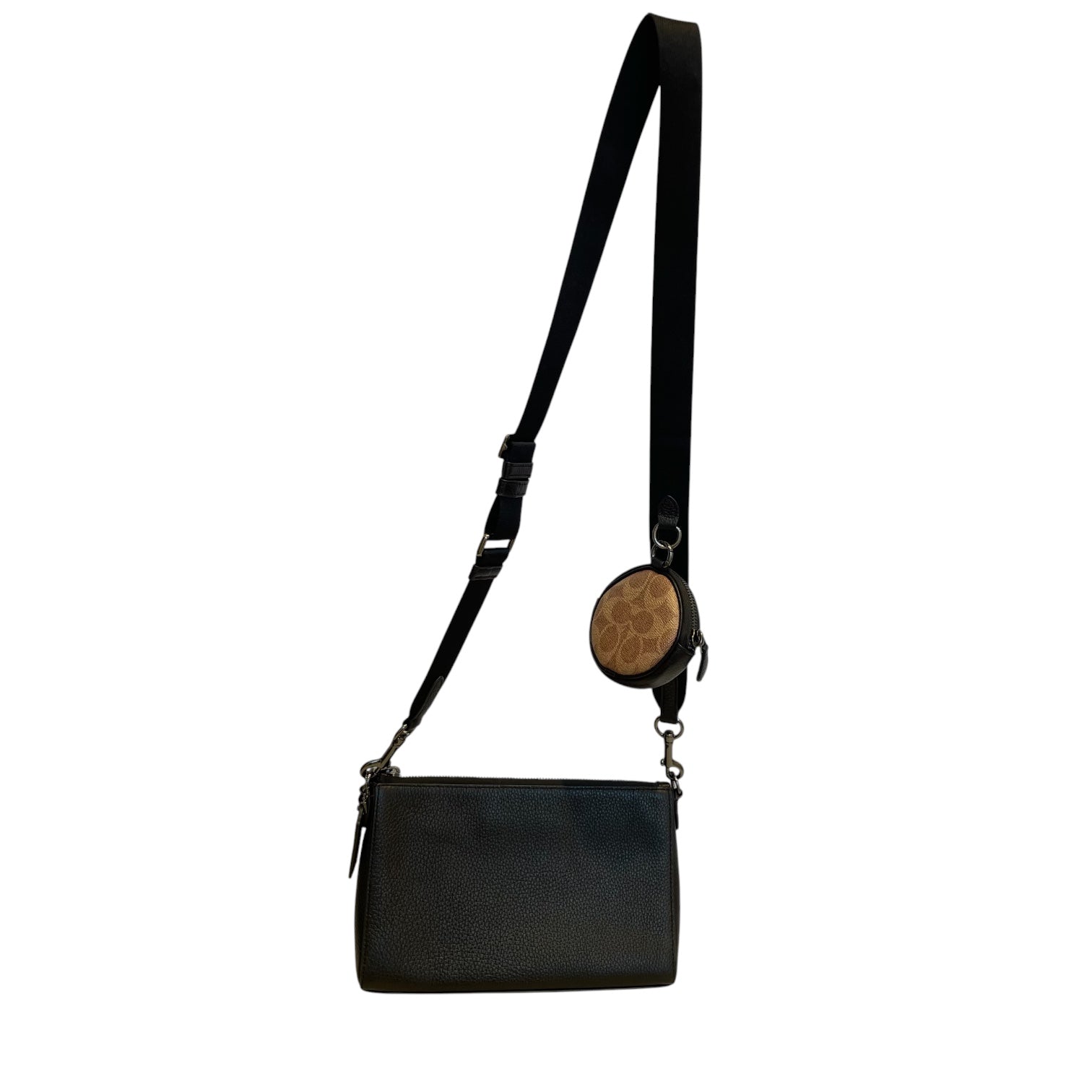 COACH/Cross Body Bag/Monogram/Leather/BLK/BRW COIN POUCH ATTACHED view 2