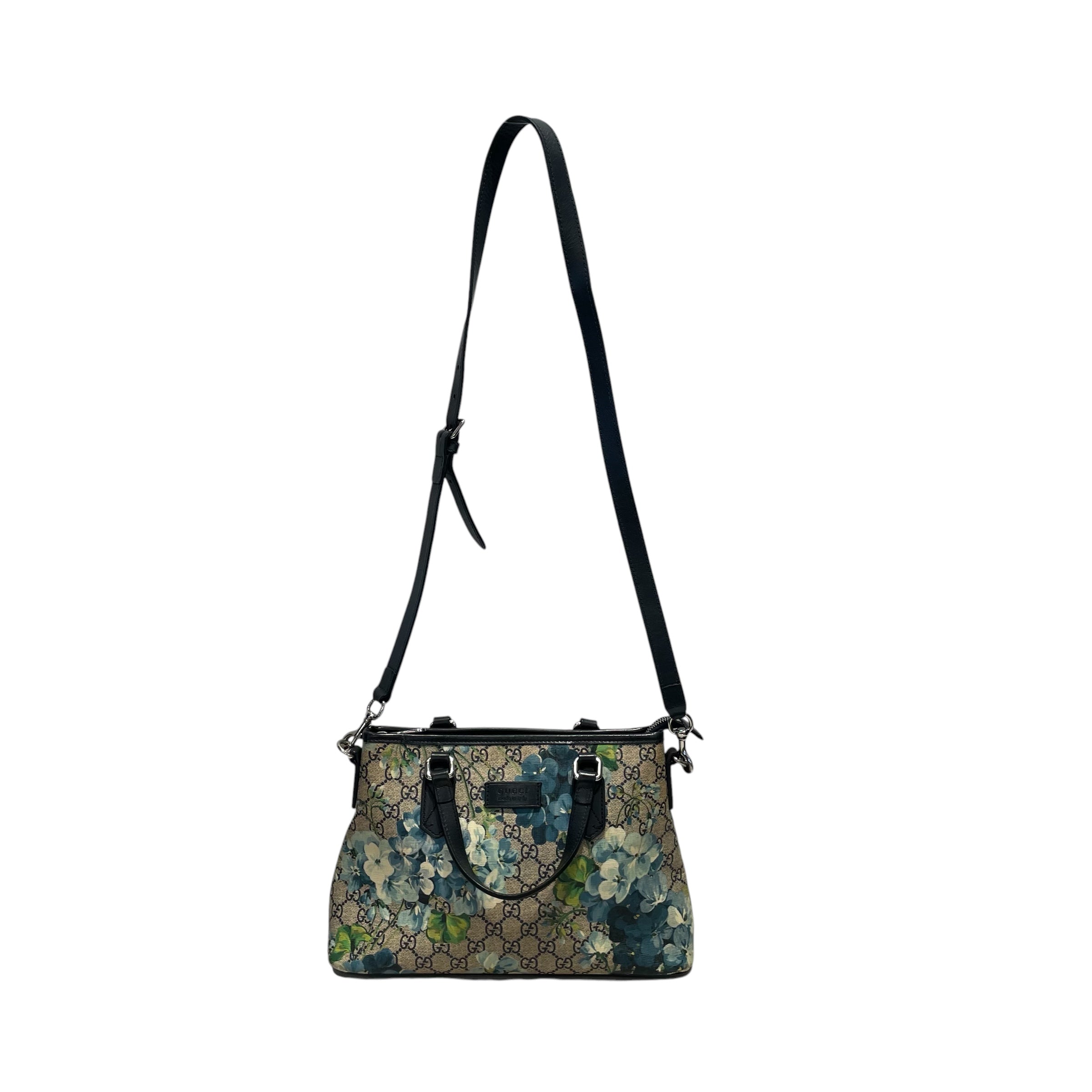 GUCCI/Bag/Monogram/Leather/BLU/GG blooms small tote view 1
