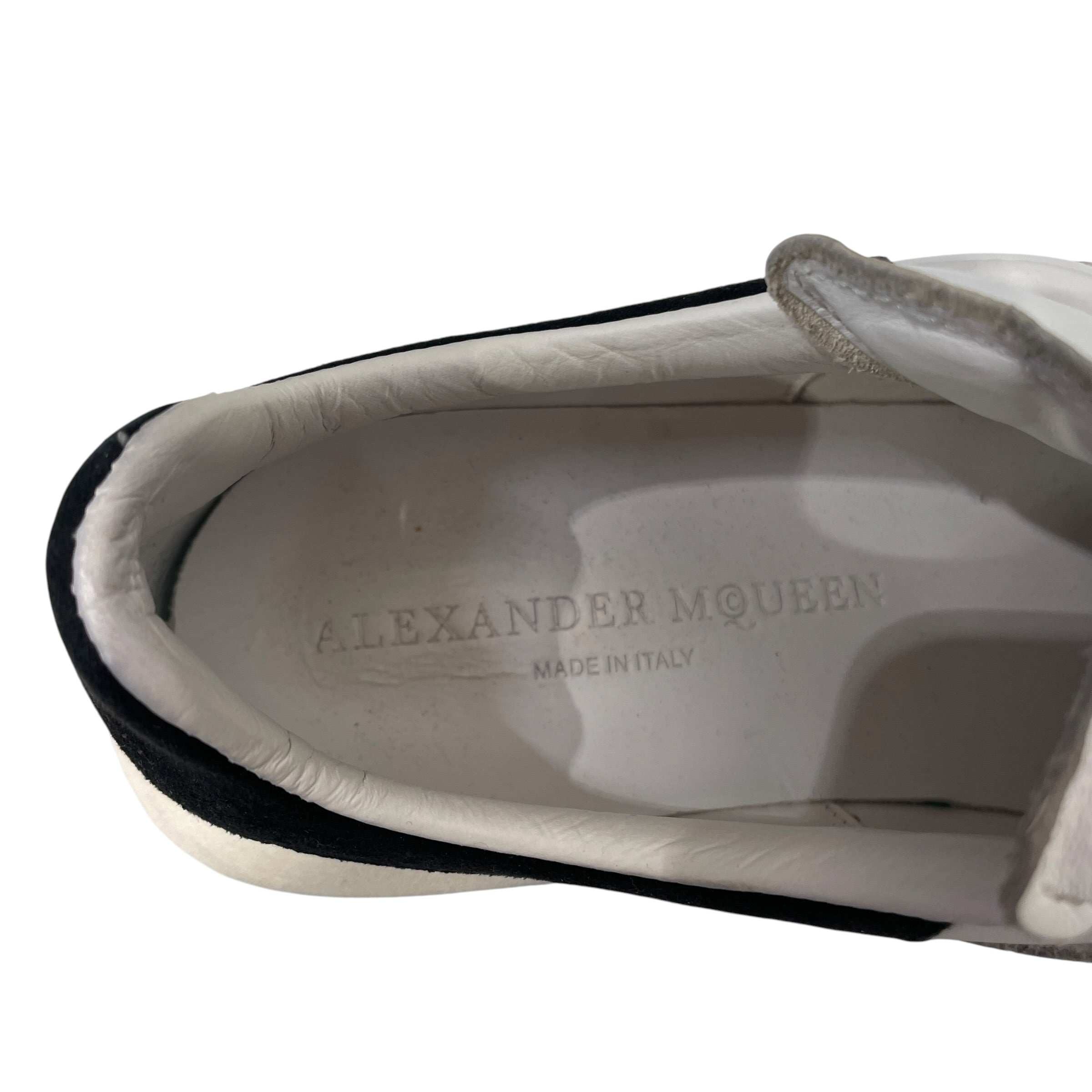 Alexander McQueen/Low-Sneakers/EU 37/Leather/WHT/black suede back/velcro straps view 3