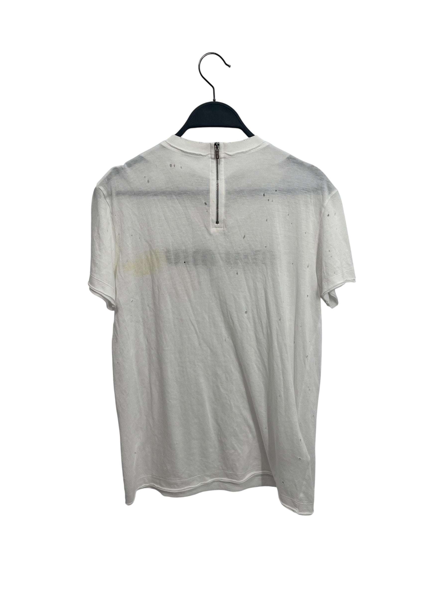 MIU MIU/T-Shirt/S/Cotton/WHT/RHINESTONE NECK\BACK ZIP view 2