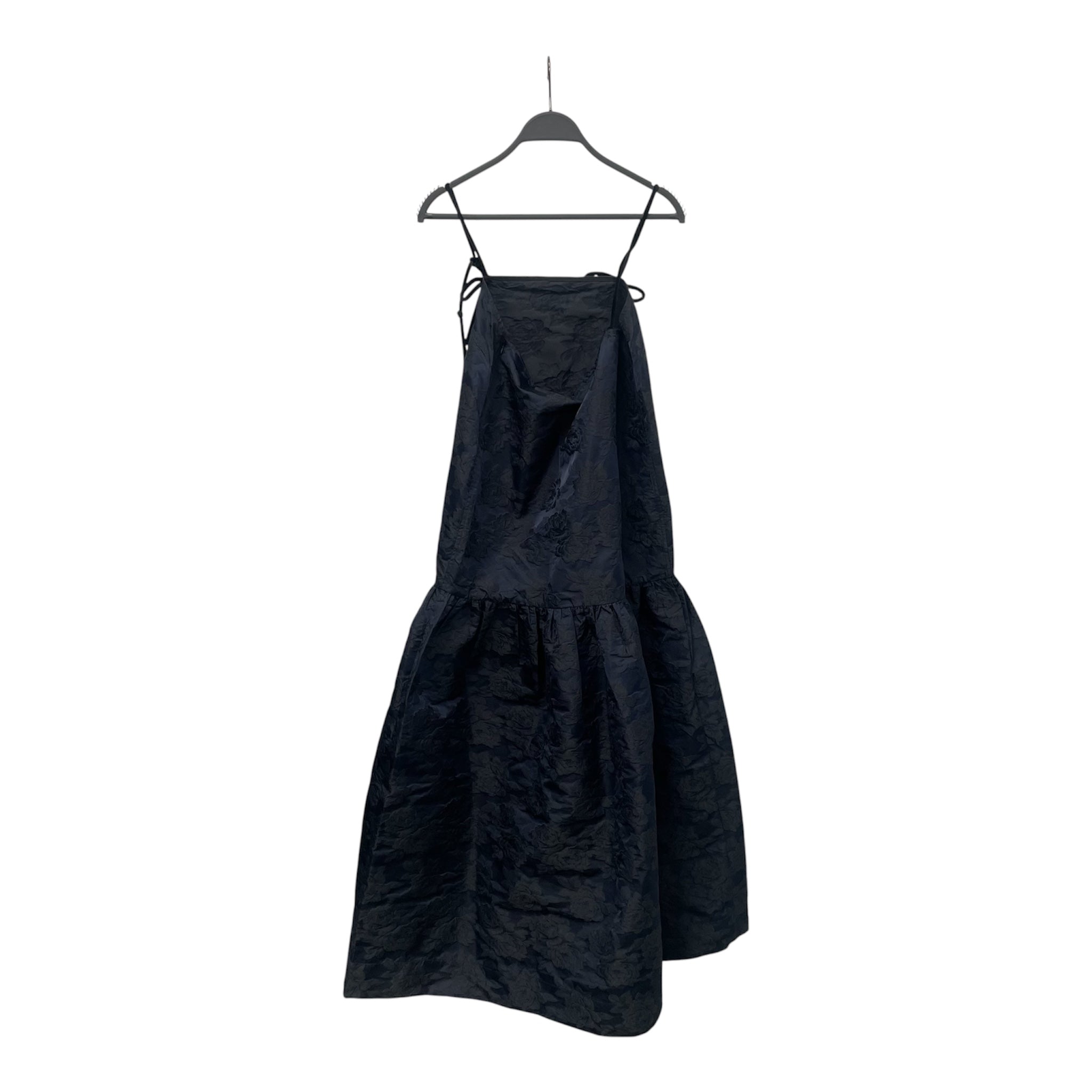 GANNI/3|4S Dress/34/Floral Pattern/Nylon/BLK/BOWSTRAPS view 1