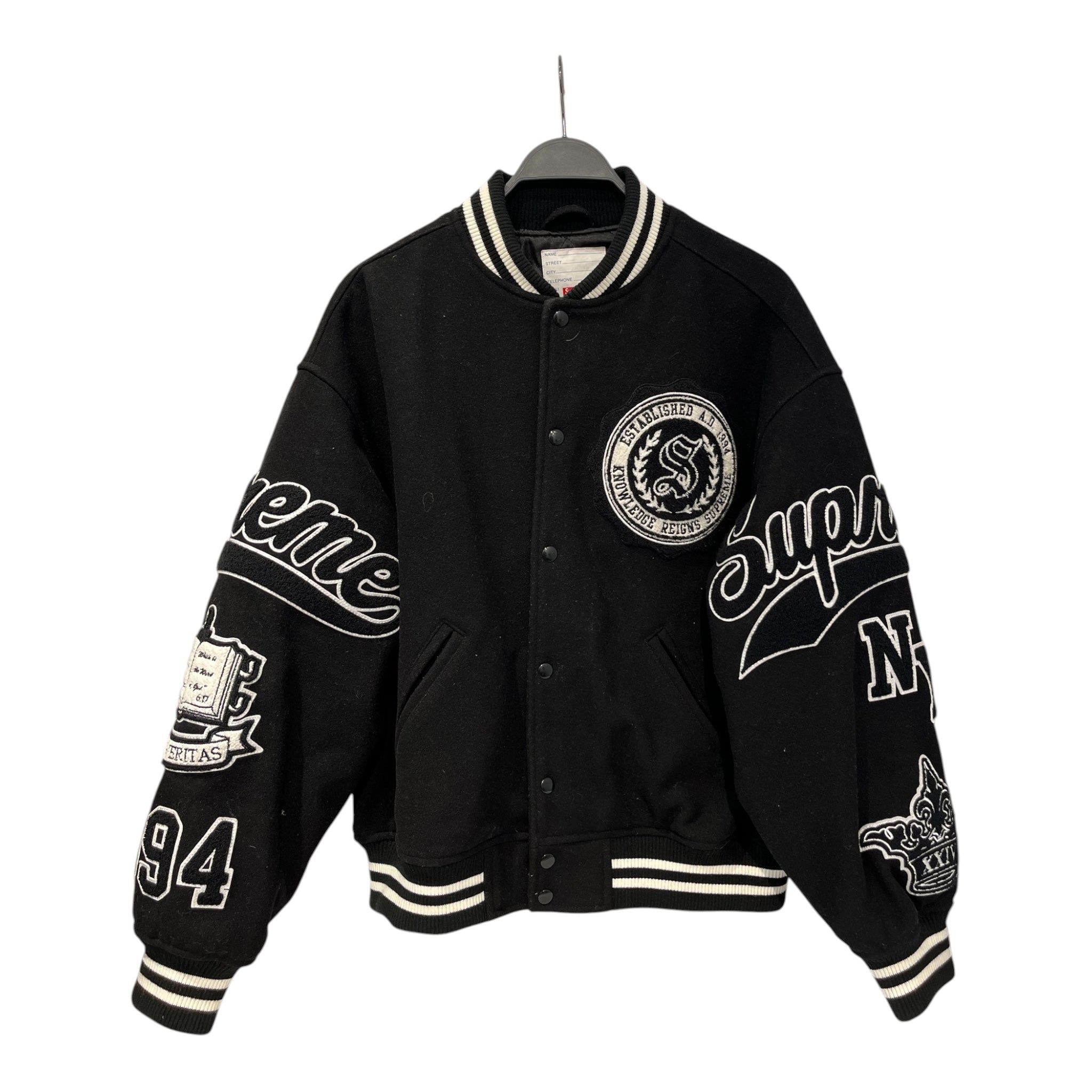 Supreme/Jacket/L/Wool/BLK/VARSITY JACKET view 1