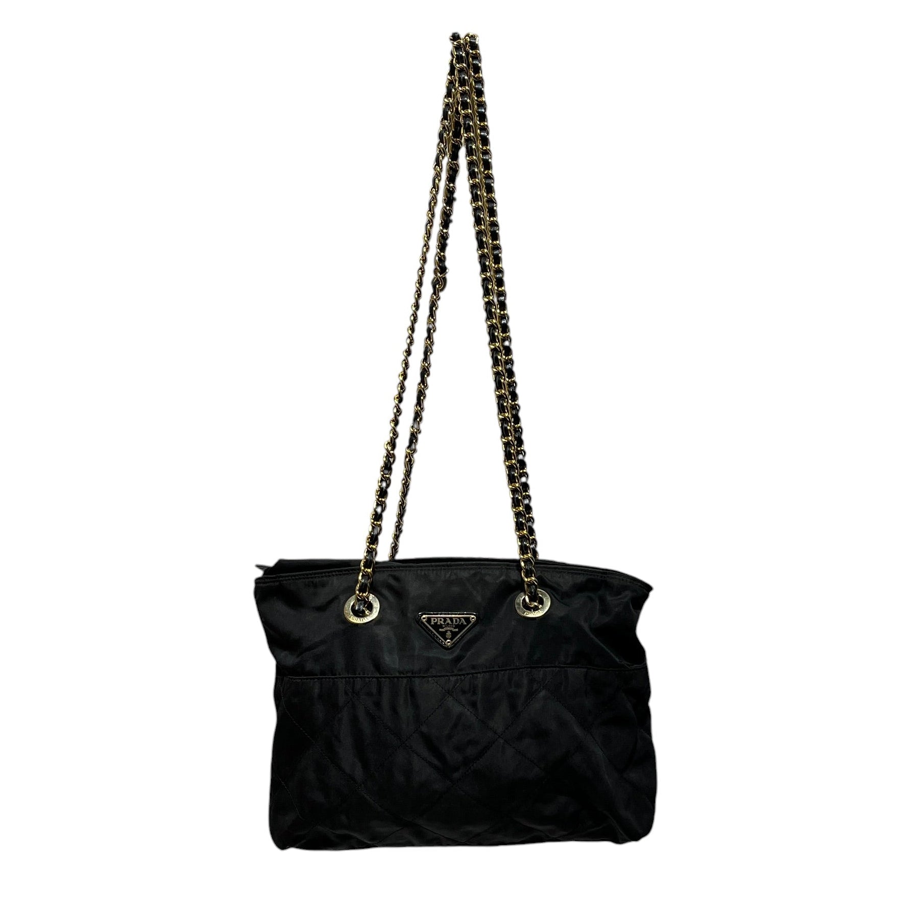 PRADA/Cross Body Bag/Nylon/BLK/QUILTED SHOULDER / GOLD HARDWA view 1