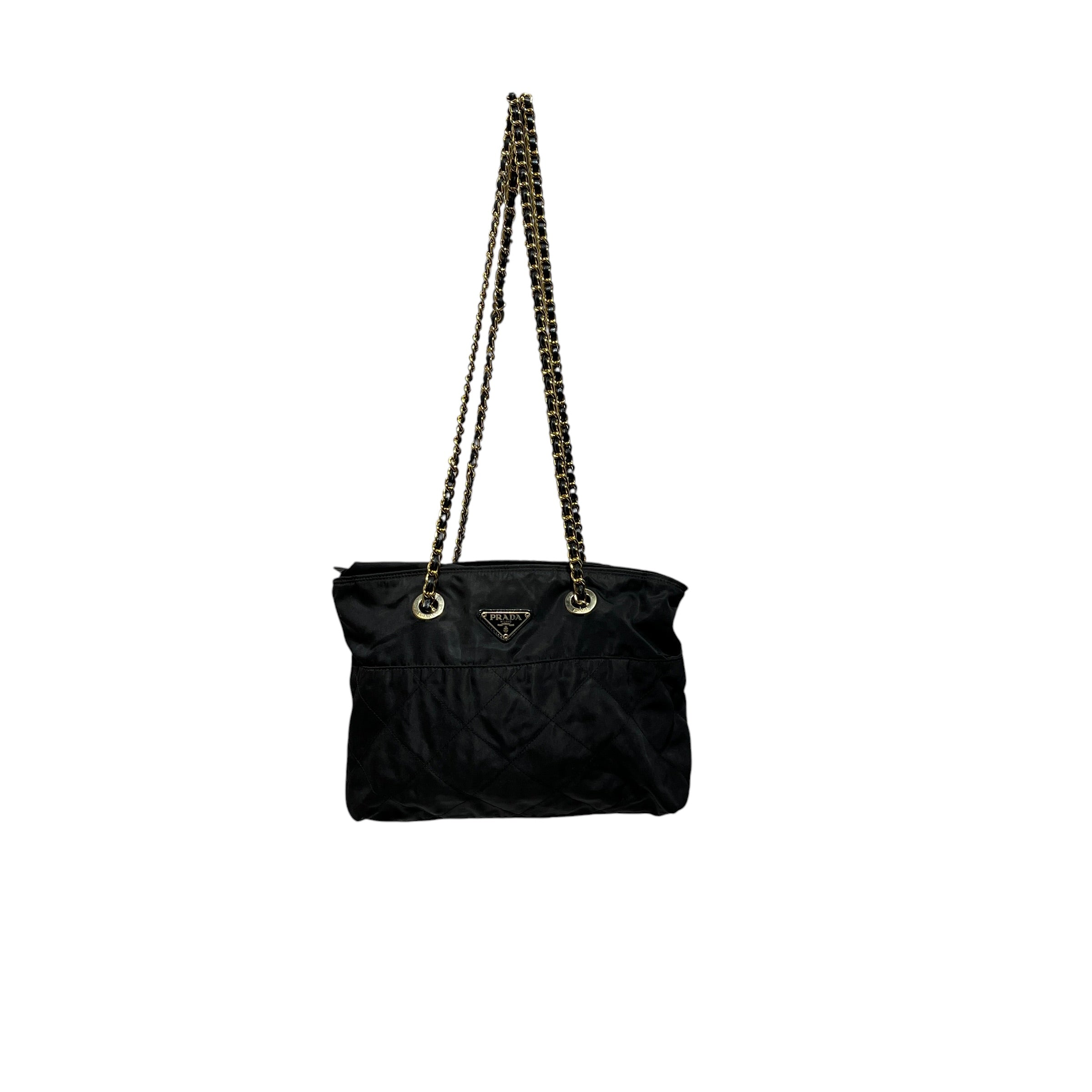 PRADA/Cross Body Bag/Nylon/BLK/QUILTED SHOULDER / GOLD HARDWA view 1