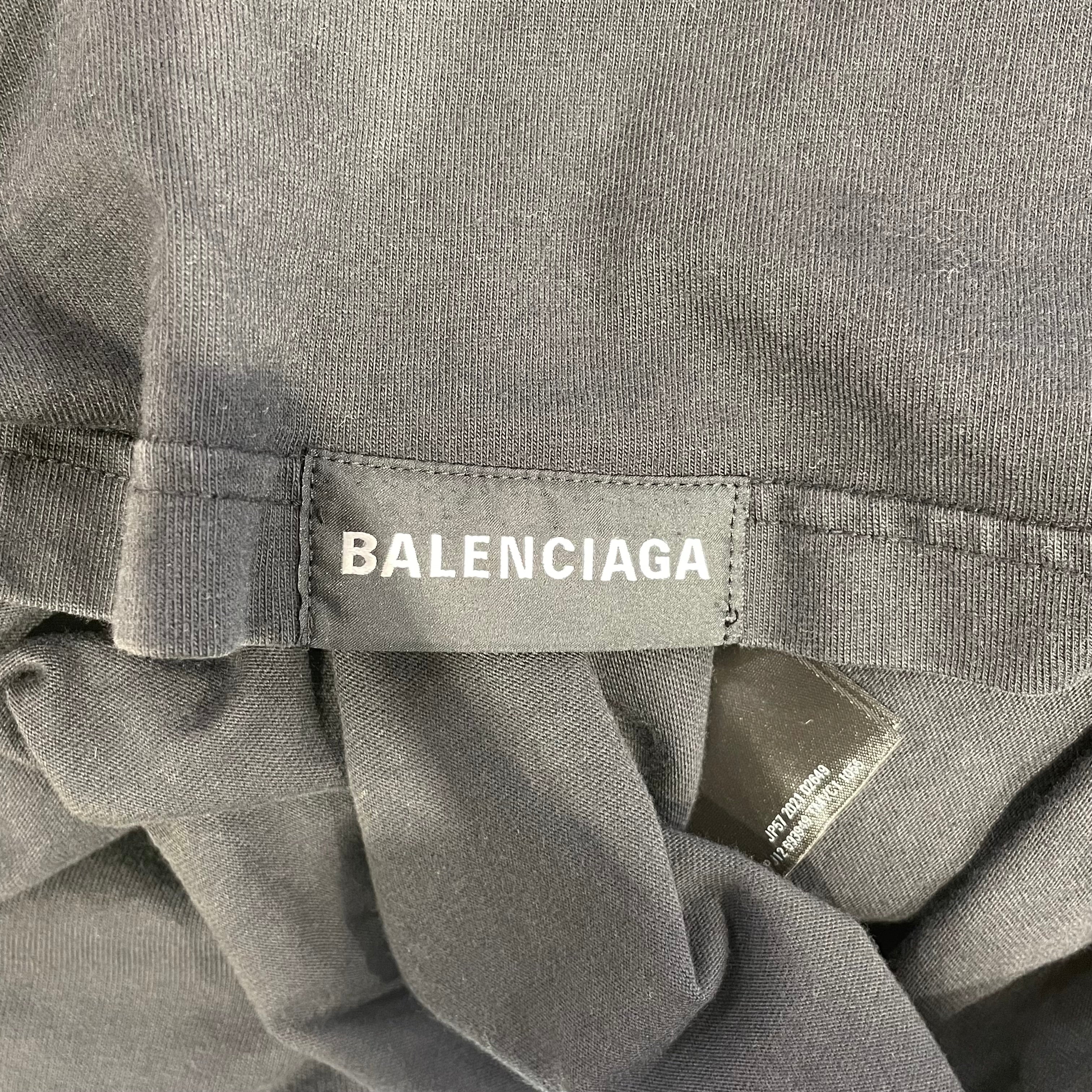 BALENCIAGA/LS T-Shirt/3/Cotton/BLK/blank logo on bottom back view 5