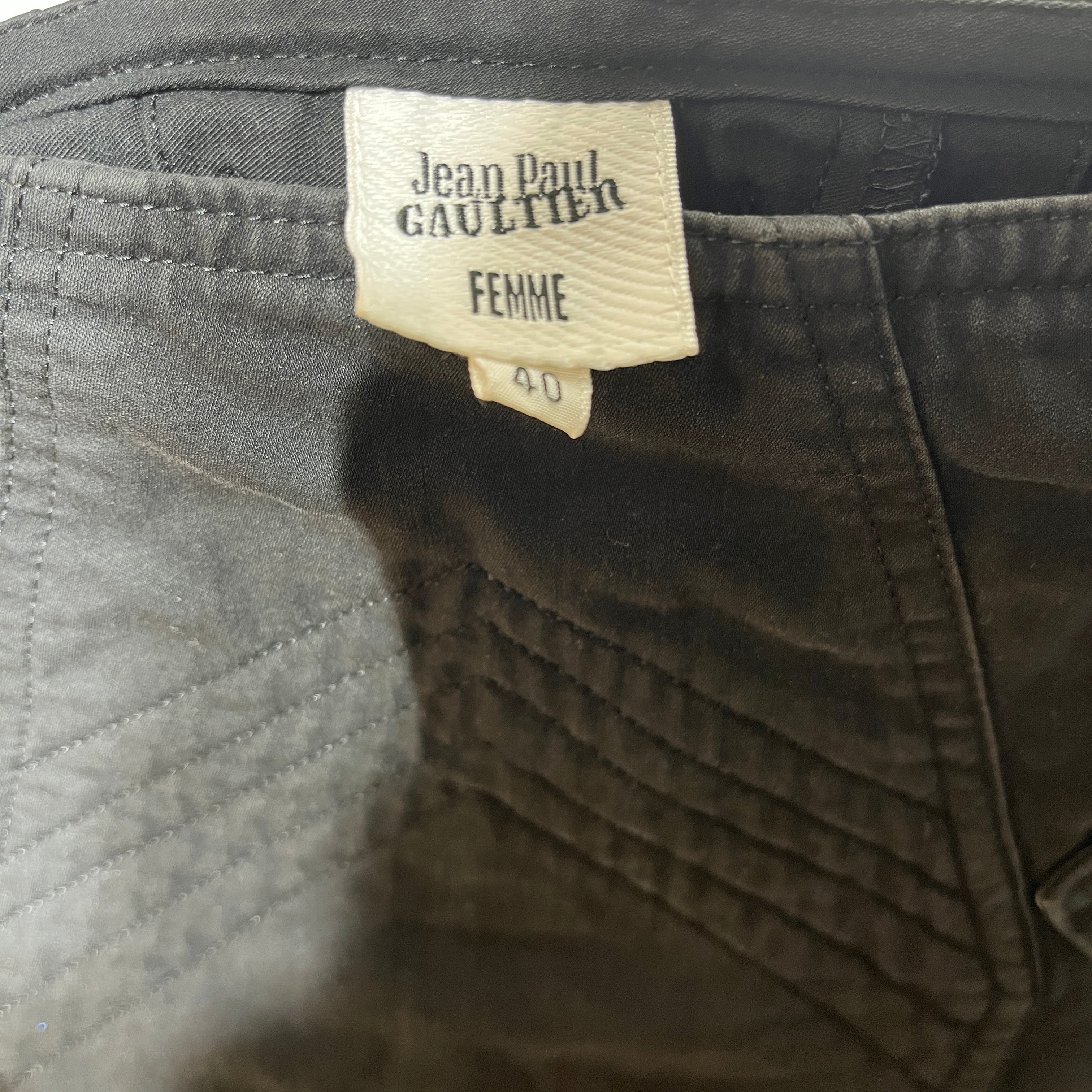 Jean Paul GAULTIER FEMME/Skirt/40/Cotton/BLK/Pleated/TRIPLE BUCKLE view 5