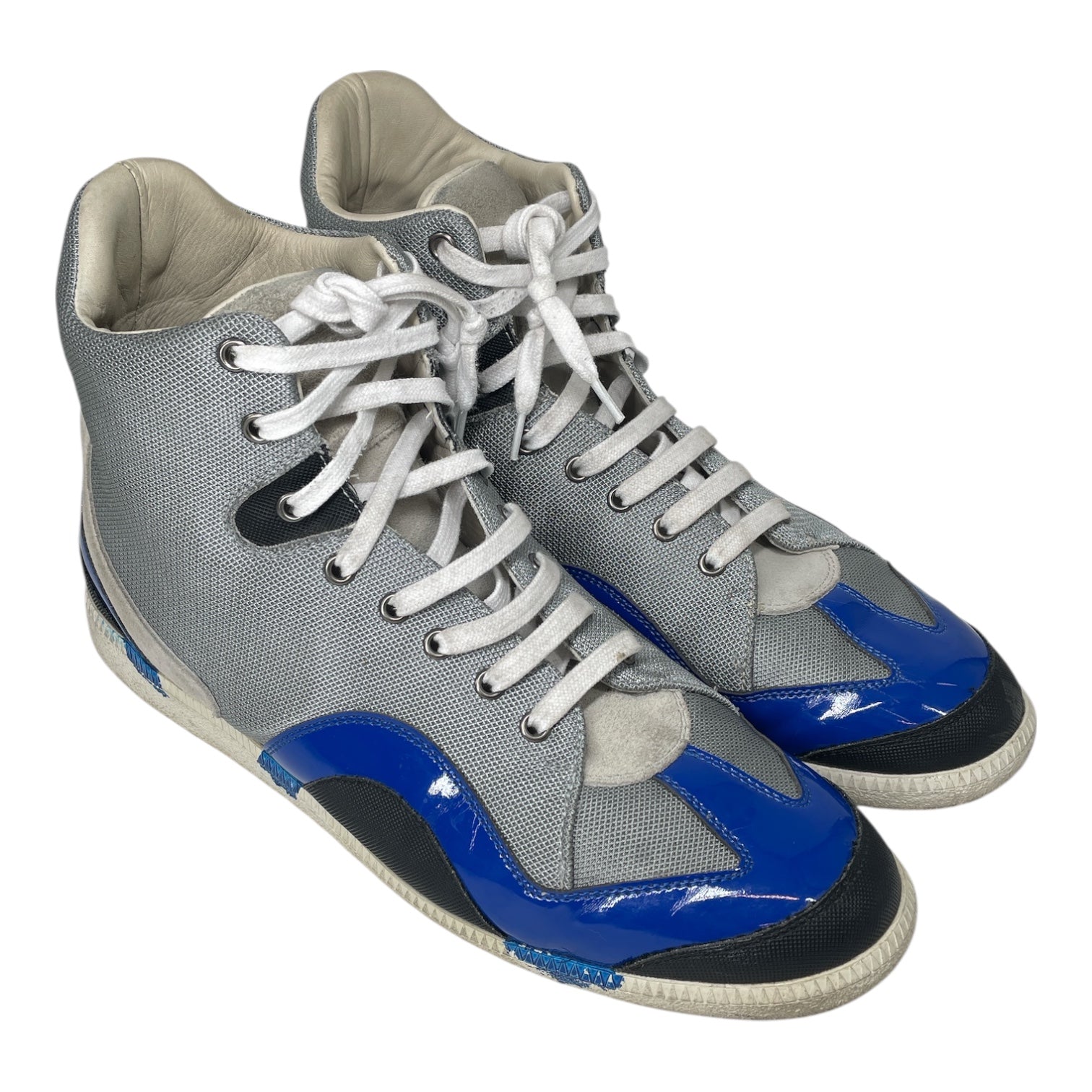 Maison Margiela/Hi-Sneakers/US 13/Leather/SLV/SILVER/BLK/BLUE view 1