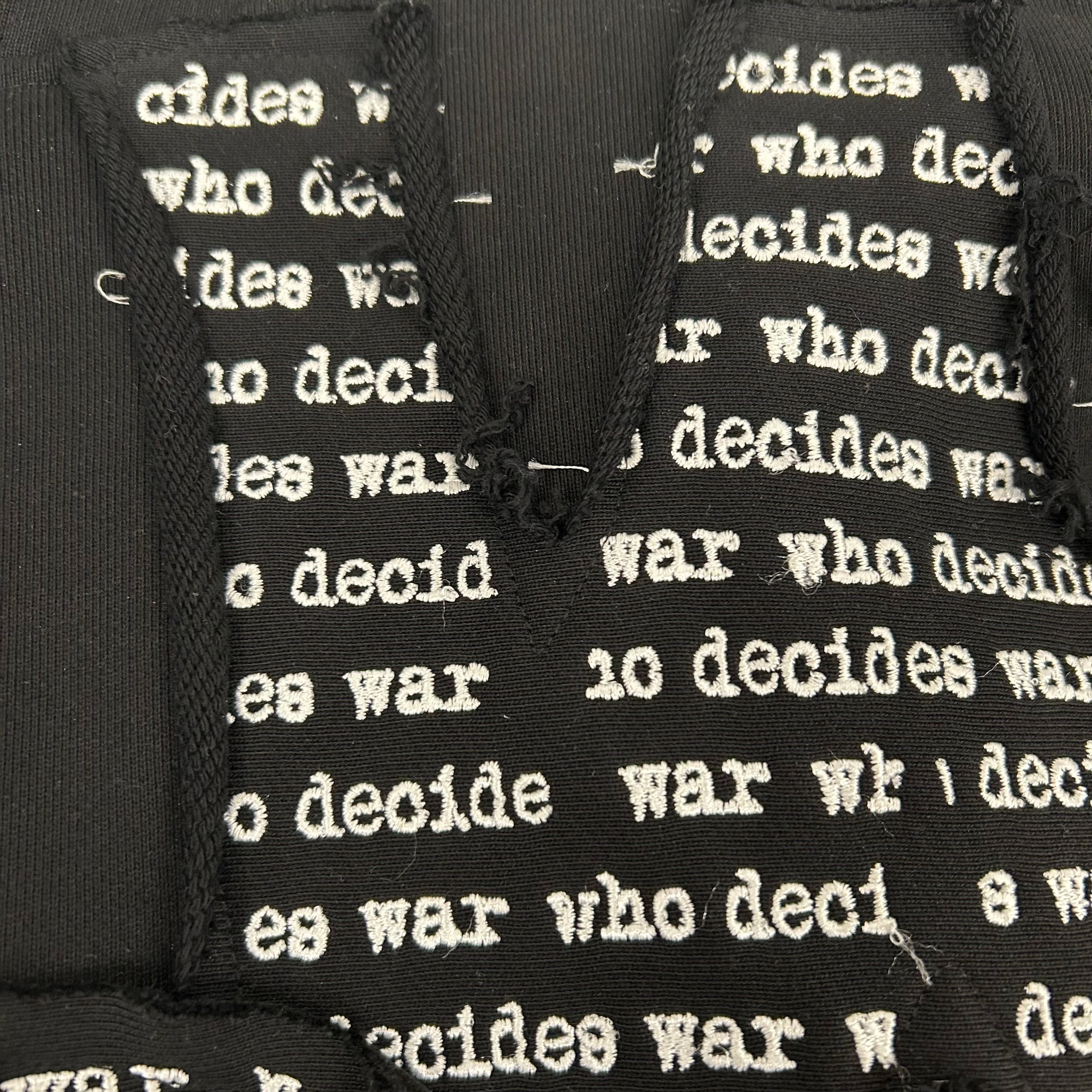 WHO DECIDES WAR/Hoodie/S/All Over Print/Cotton/BLK/WDW Overlay view 4