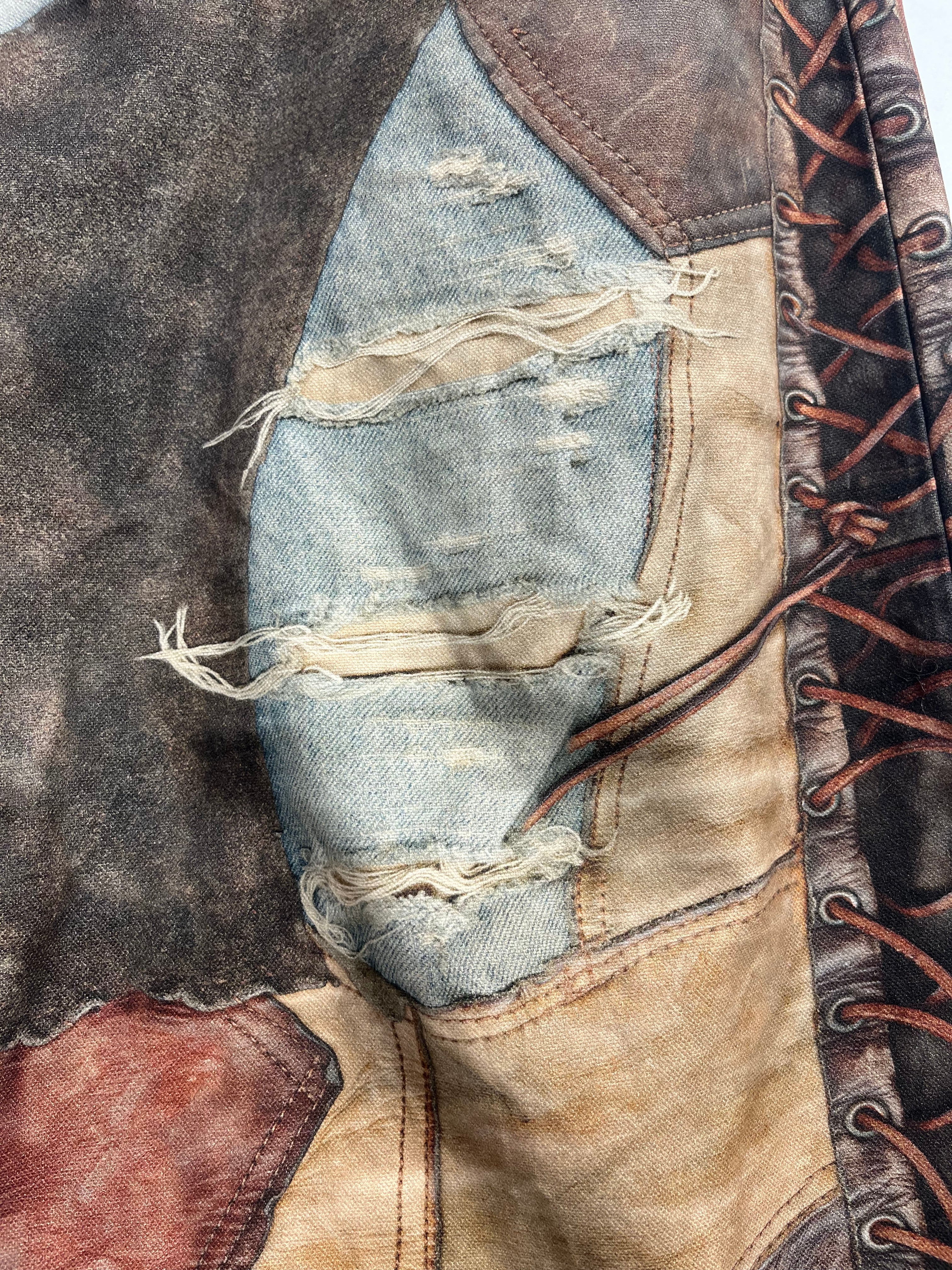Acne Studios/Pants/50/Cotton/MLT/Graphic/TROMPE L'OEIL DISTRESS DENIM view 7