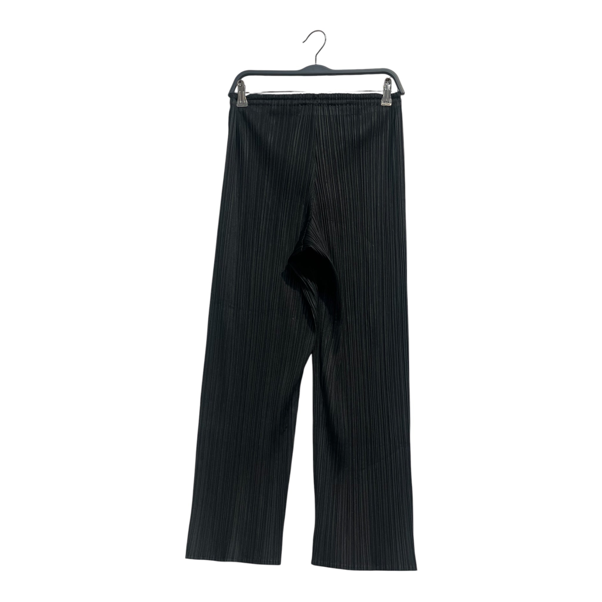 PLEATS PLEASE ISSEY MIYAKE/Bottoms/1/Polyester/BLK/SLIM SLACKS ELASTIC WAIST view 2
